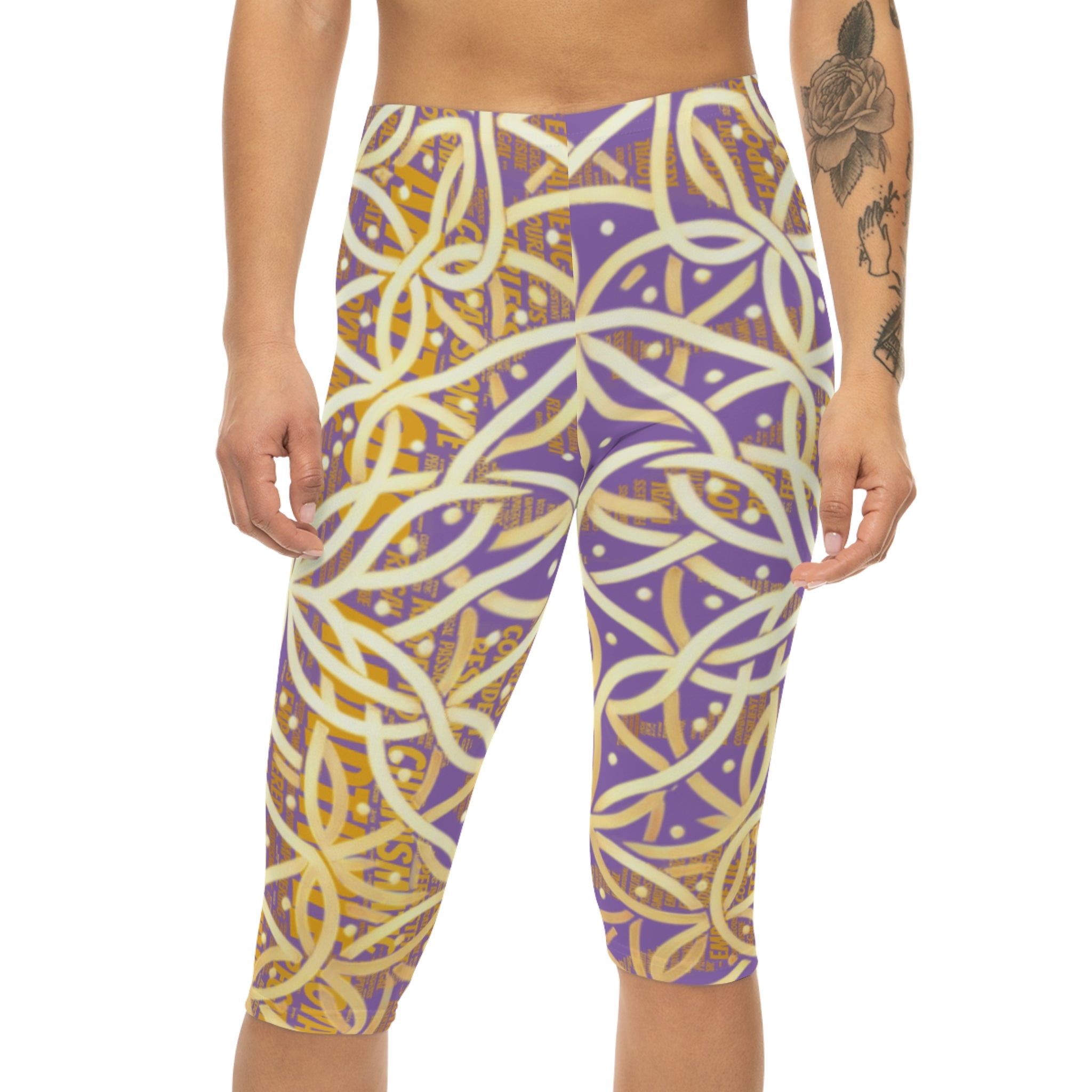 Light Purple Chic Women's Capri Leggings - Stylish Yoga Pants & Activewear