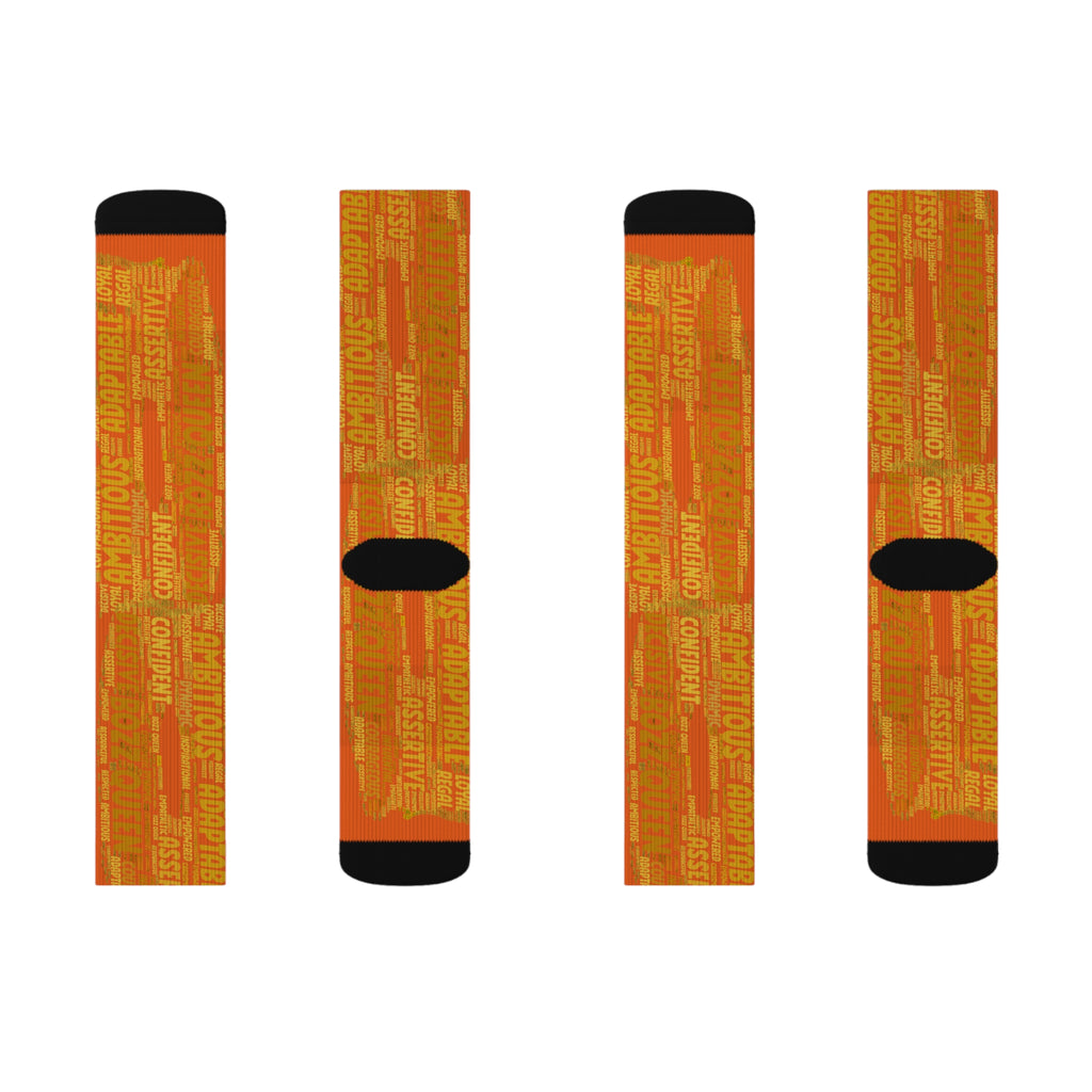 BOZZ QUEEN Orange Bold Statement Socks - Empowering Motivational Wear