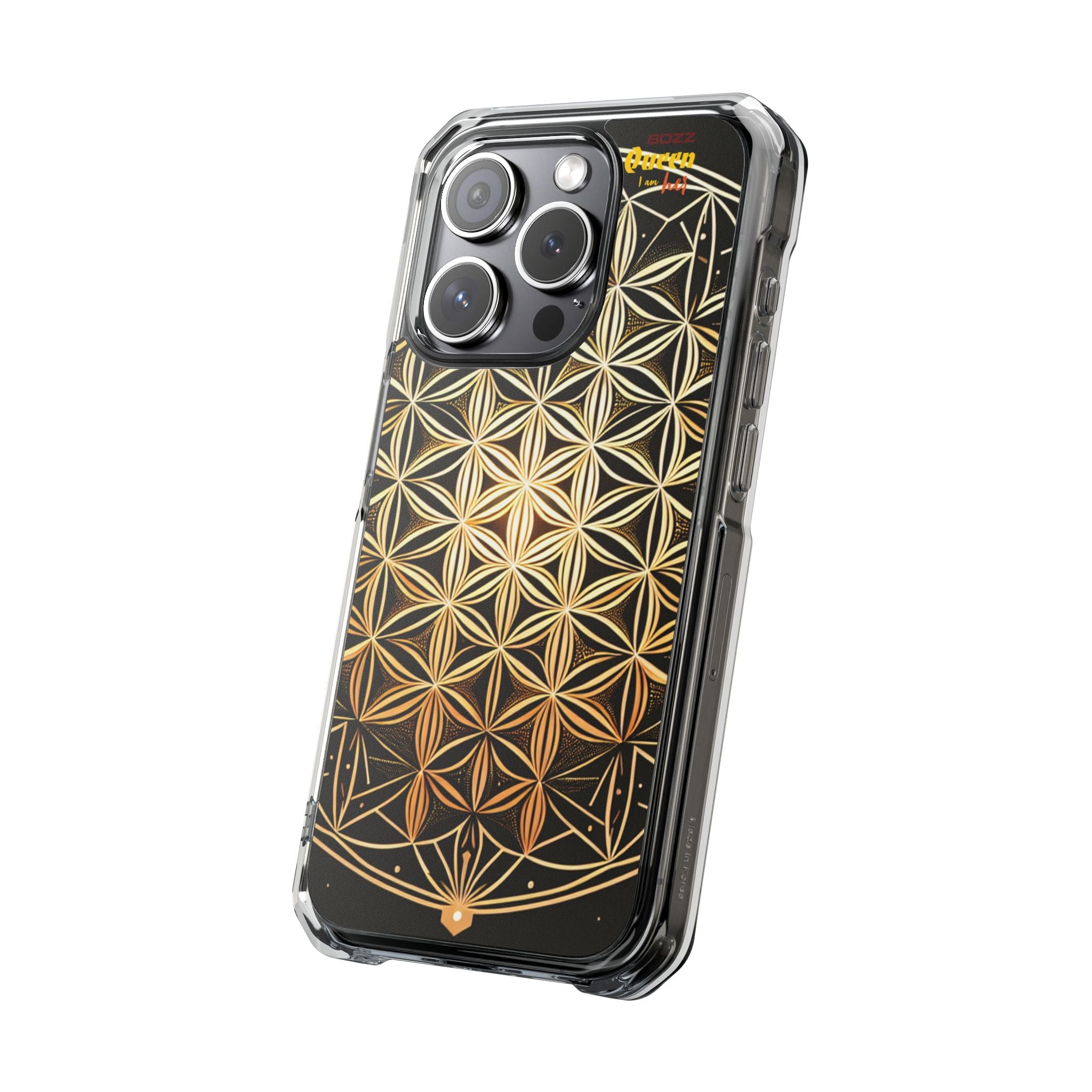 Flower of Life Magnetic Clear Case, Personalized Phone Case, Protective Impact Case, Gift for Him or Her, Boho Phone Accessories