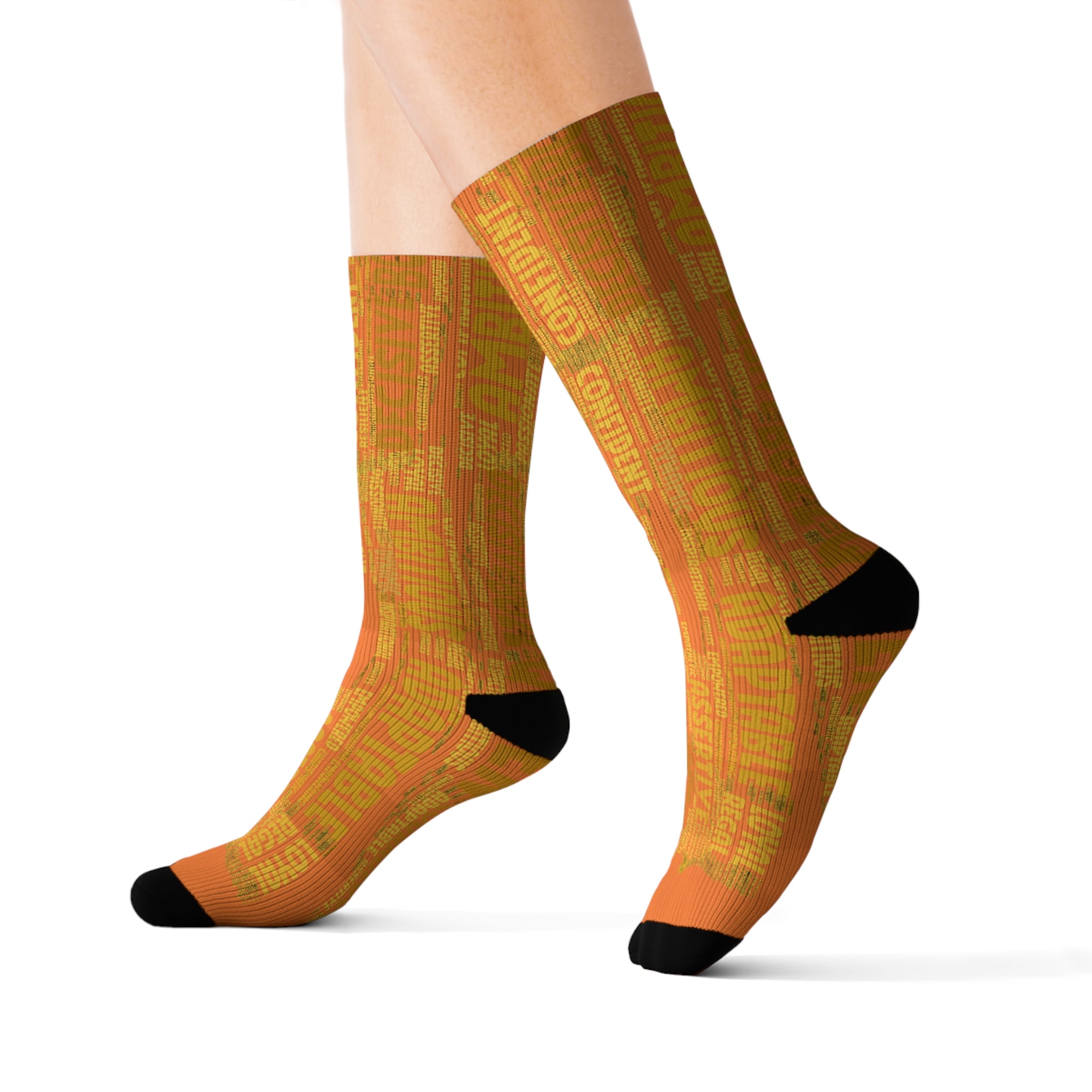 BOZZ QUEEN Light Orange Bold Statement Socks - Empowering Motivational Wear