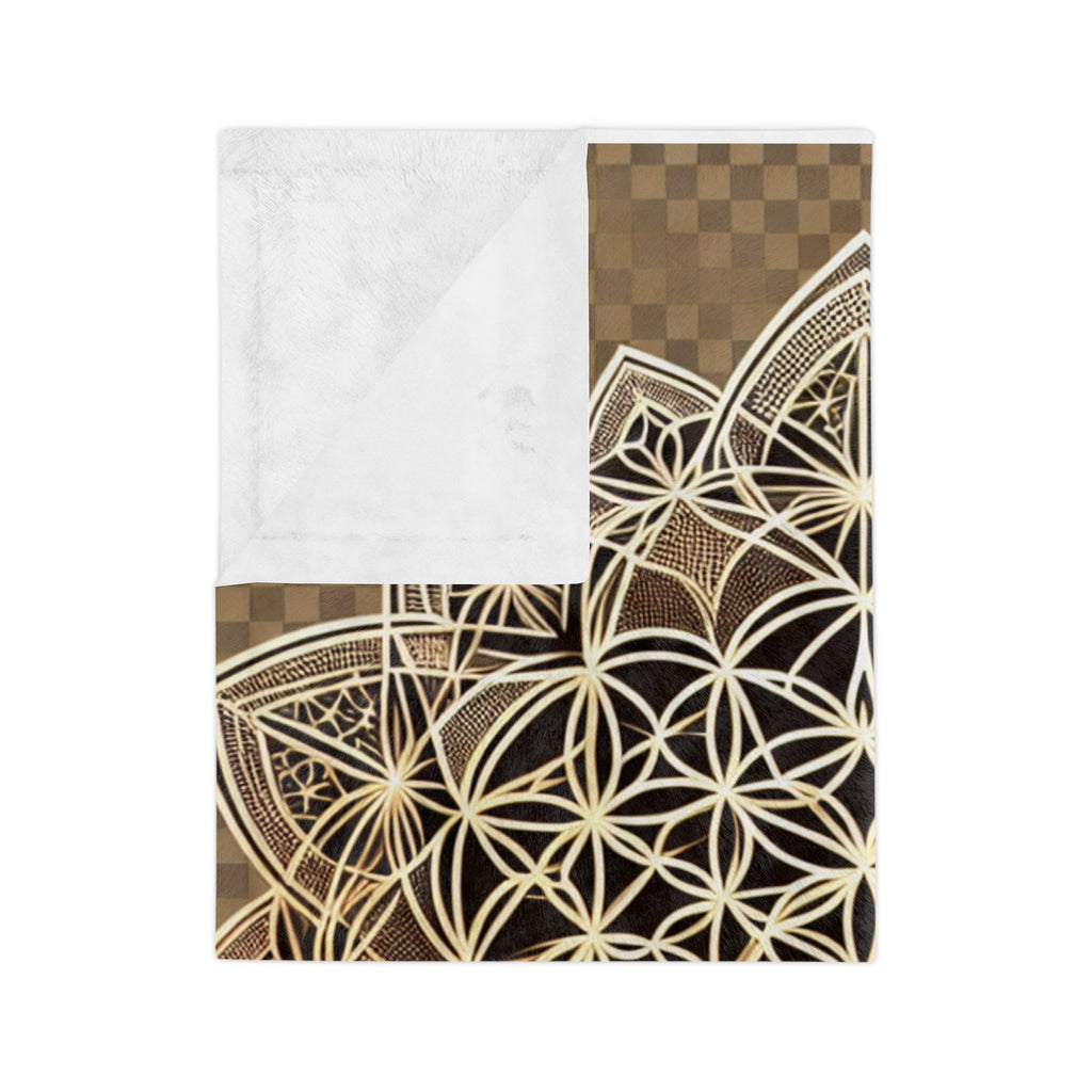 Exquisite Velveteen Microfiber Blanket - Cozy Mandala Design for Meditation, Home Decor, Gift, Yoga, Spa