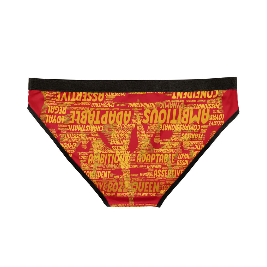 Women's Dark Red Yellow Motivational Underwear - Bold Statement Lingerie