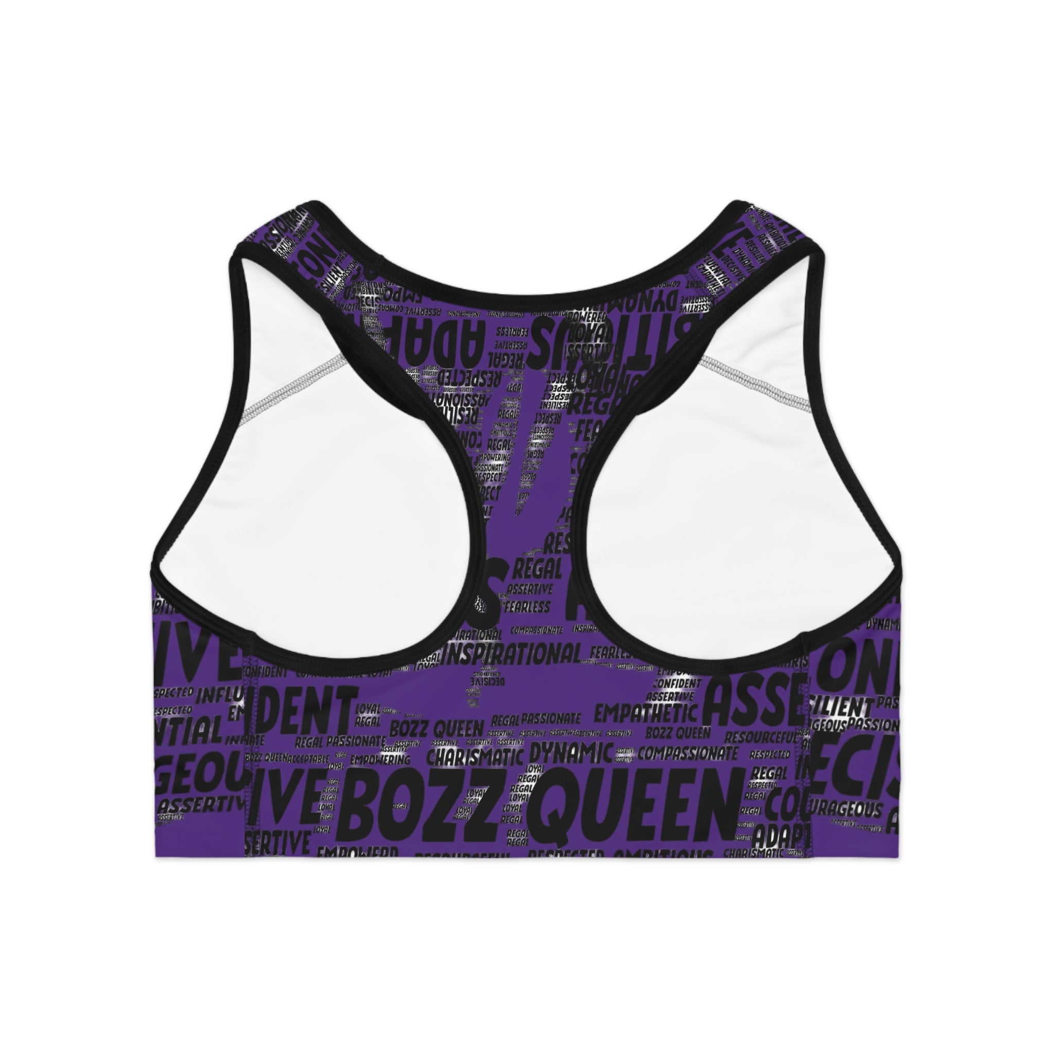 Empowering Sports Bra - Bozz Queen Origin Collection | Purple & Black