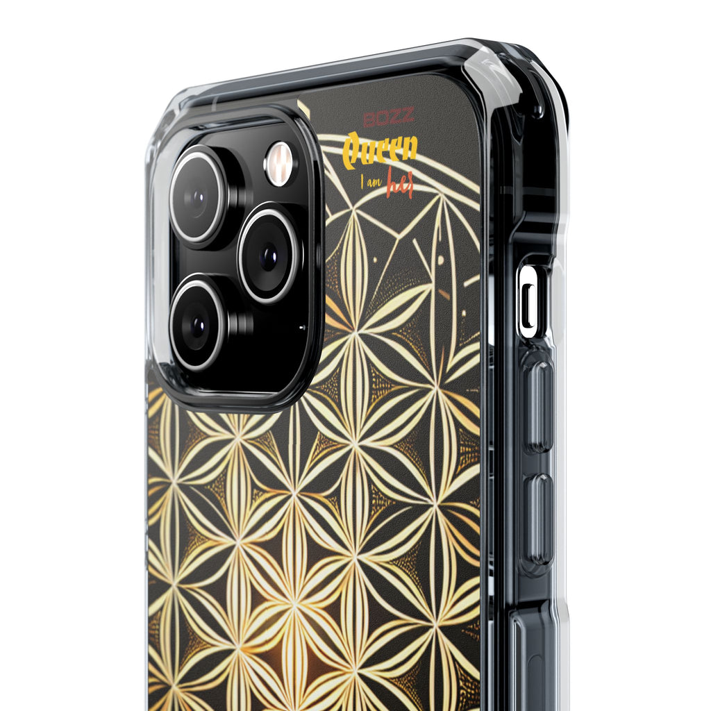 Flower of Life Magnetic Clear Case, Personalized Phone Case, Protective Impact Case, Gift for Him or Her, Boho Phone Accessories