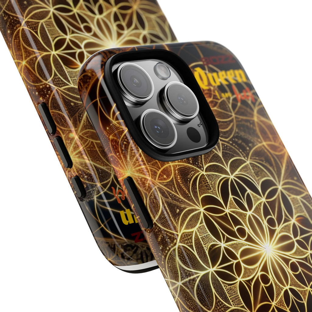 Golden Flower Mandala Phone Case, Tough Cases, Bohemian Phone Cover, Unique Gift for Him/Her, Spiritual and Artistic Design