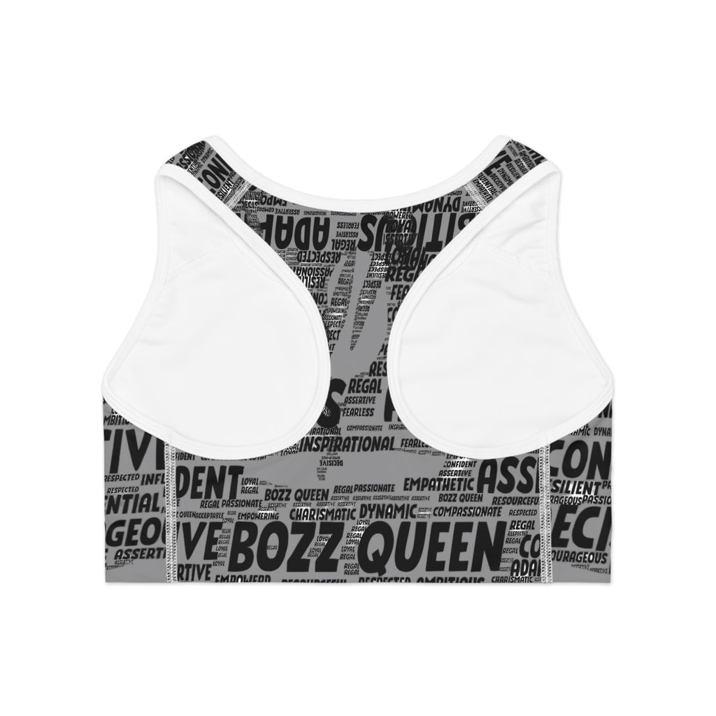 Empowering Sports Bra - Bozz Queen Origin Collection | Grey & Black FIXX