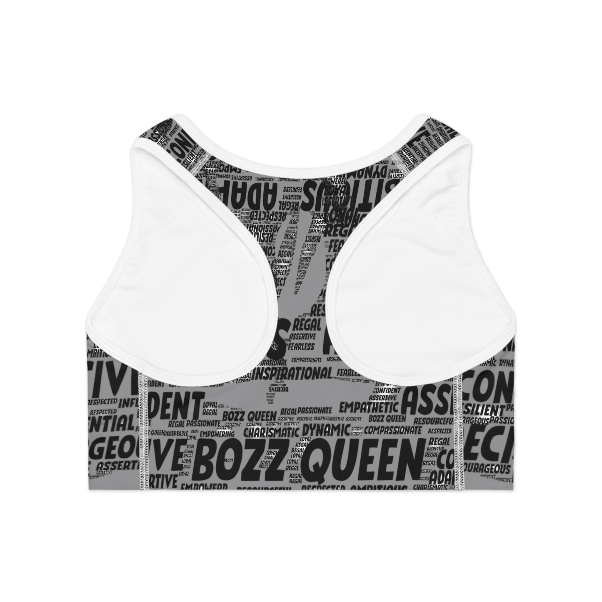 Empowering Sports Bra - Bozz Queen Origin Collection | Grey & Black FIXX