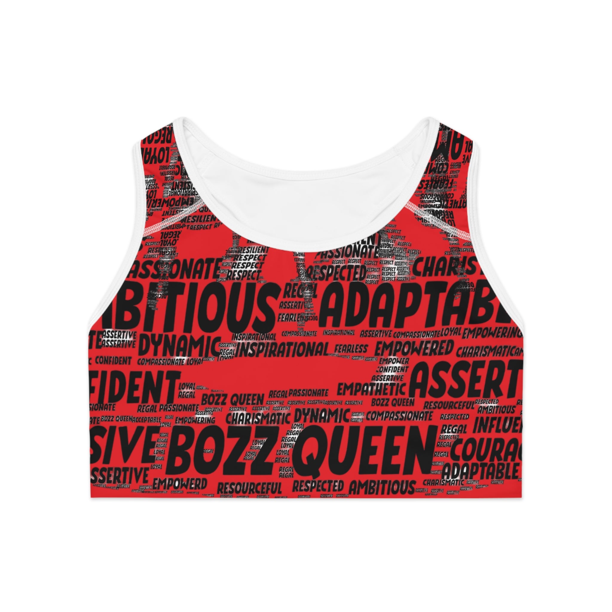 Empowering Sports Bra - Bozz Queen Origin Collection | Red & Black