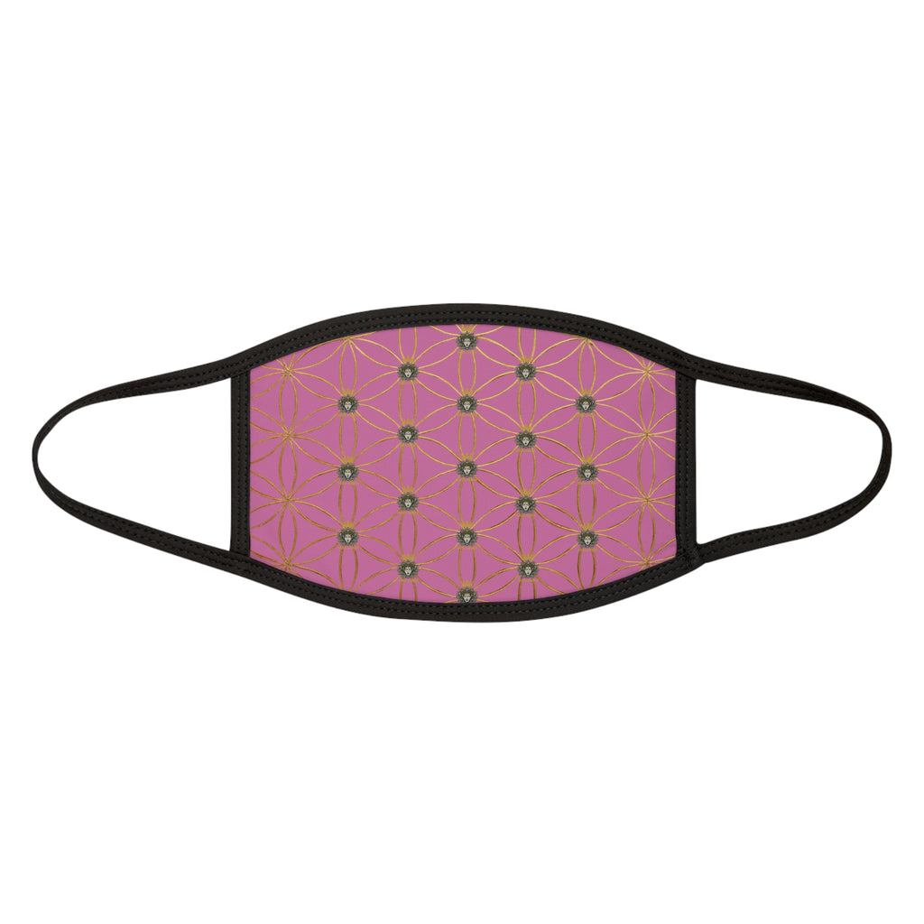 Bozz Queen Flower of Life Face Mask - Light Pink & Gold Stylish Breathable Cloth Mask