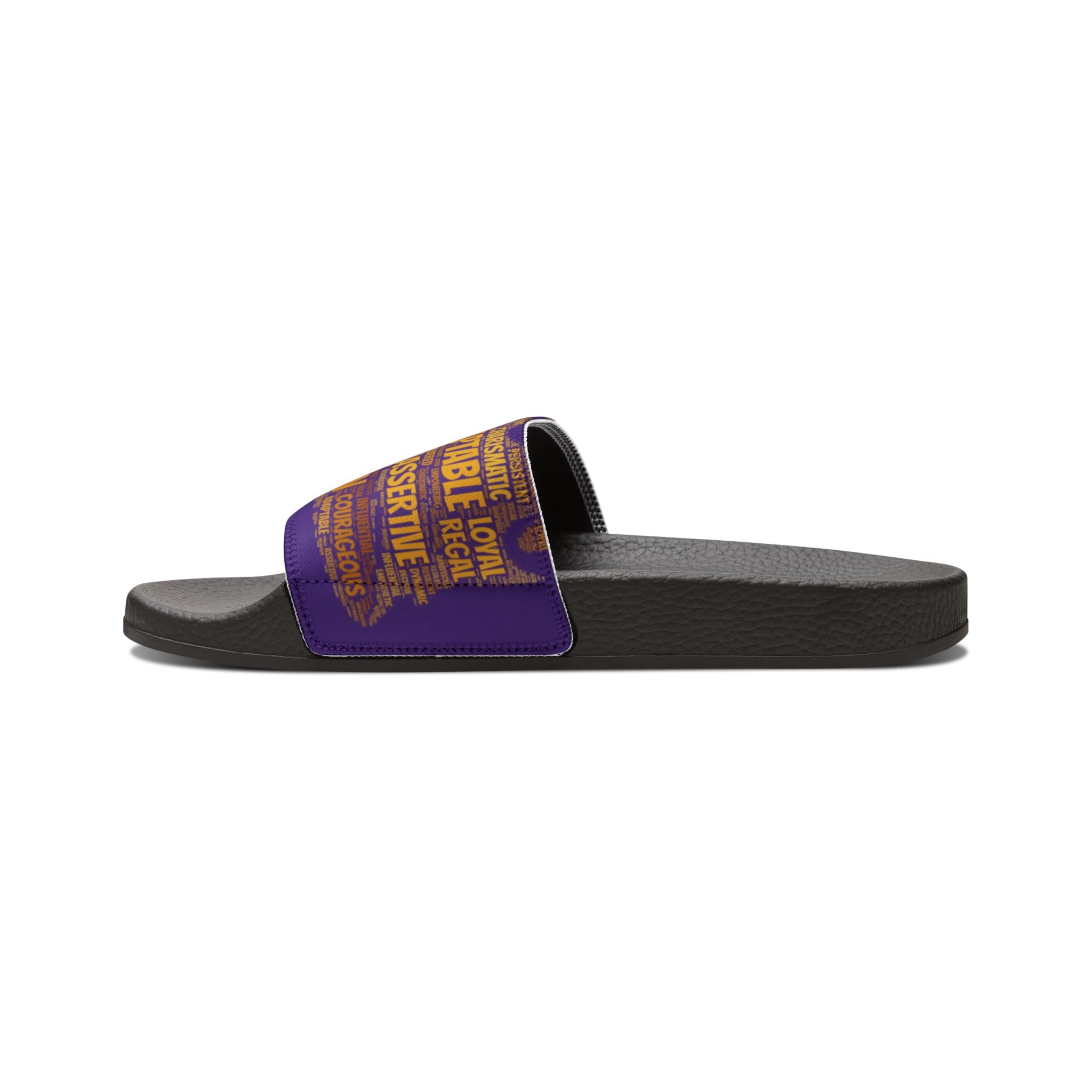 Bozz Queen Purple & Gold Women's Sandals - Removable Strap Beach Slides