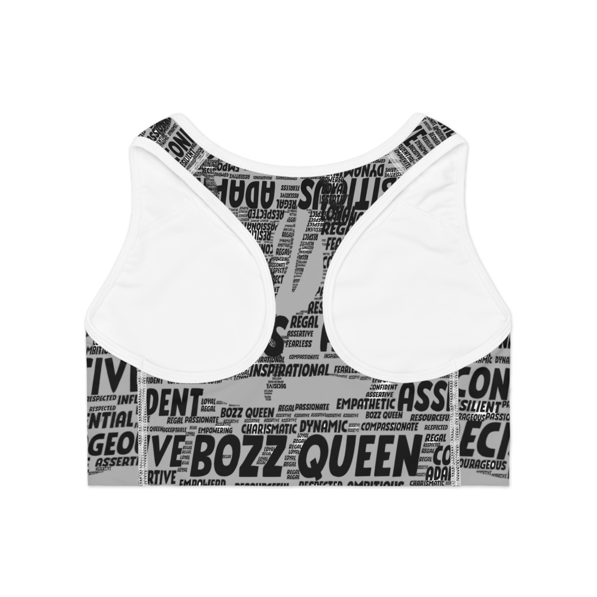 Empowering Sports Bra - Bozz Queen origin collection black and gray