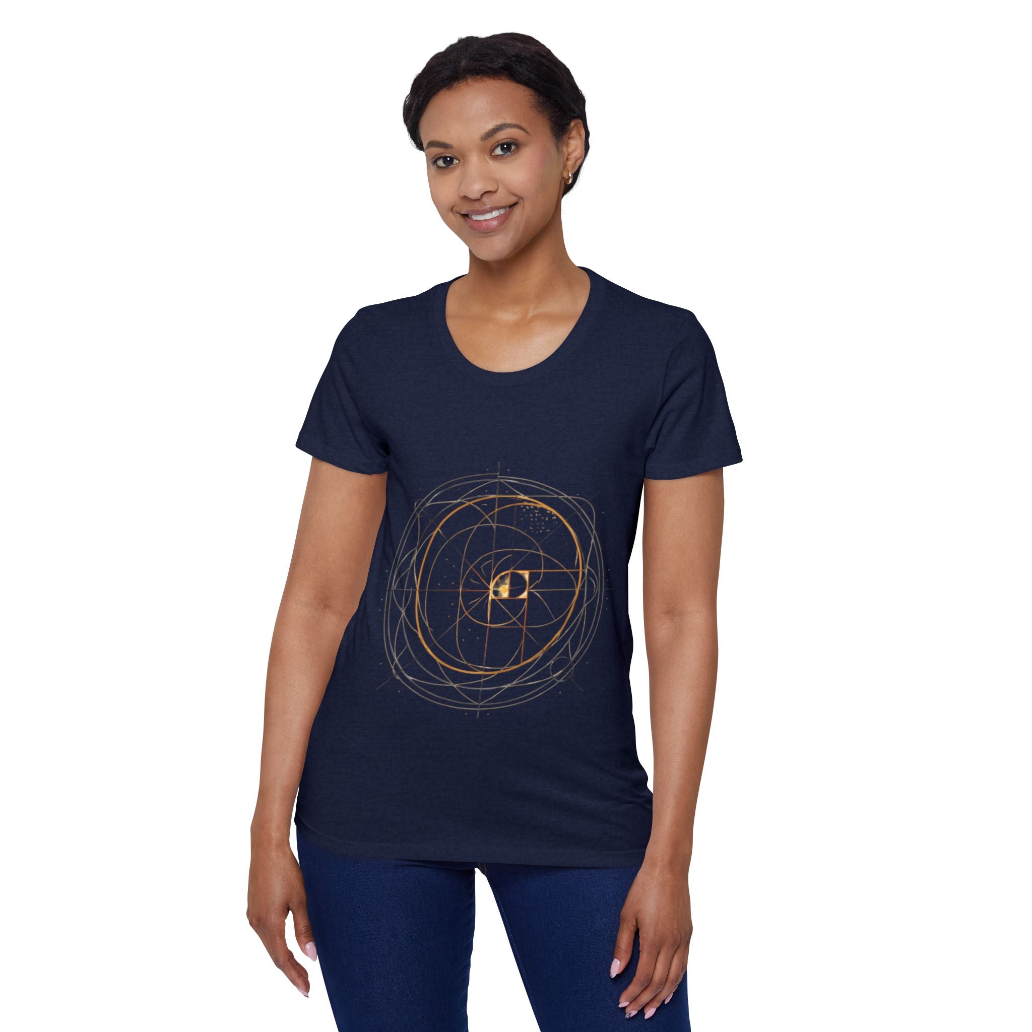 Bozz Queen Golden Ratio & Fibonacci Spiral Sacred Geometry T-Shirt - Women's Organic Tee