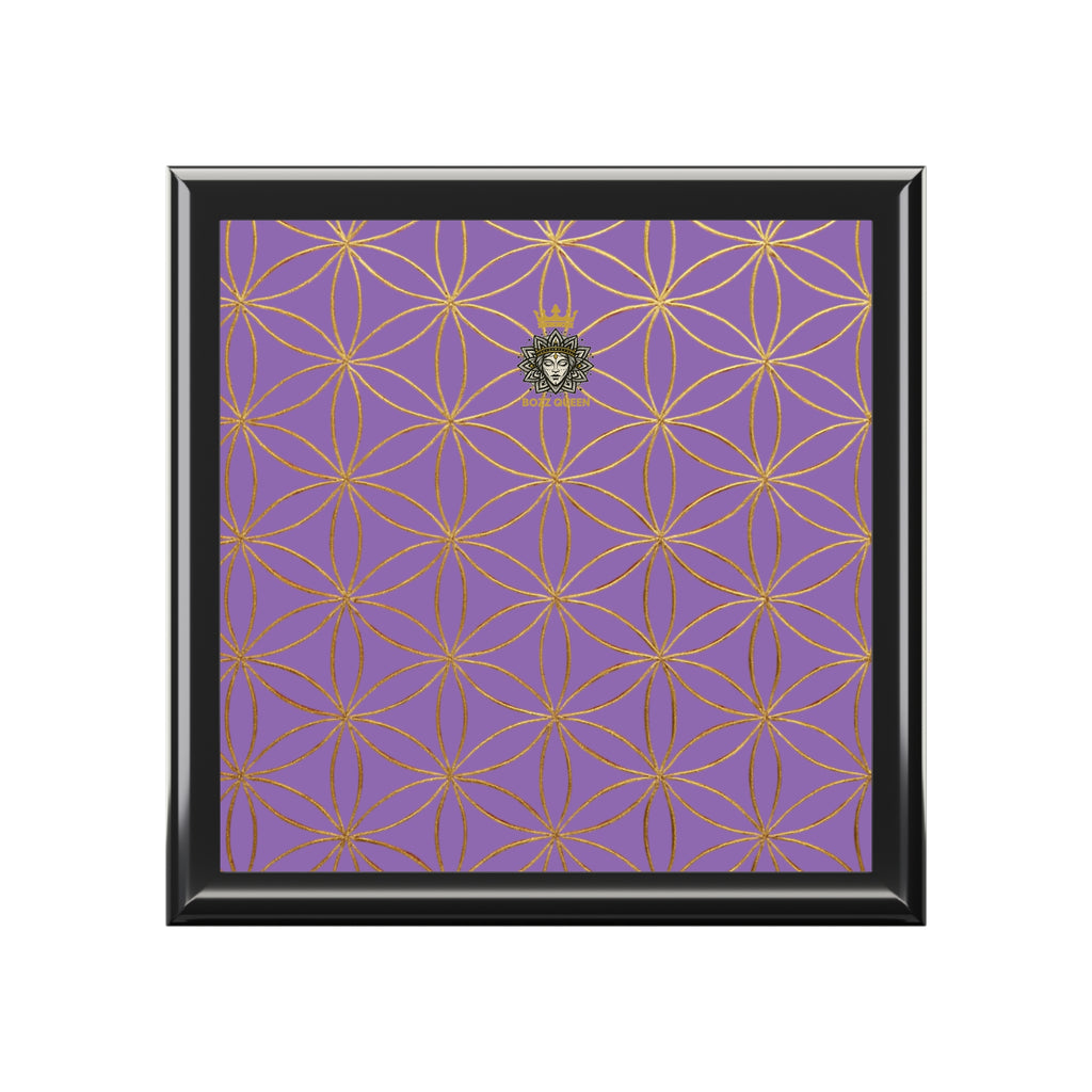 Flower of Life Jewelry Box - Light Purple Elegant Keepsake Organizer