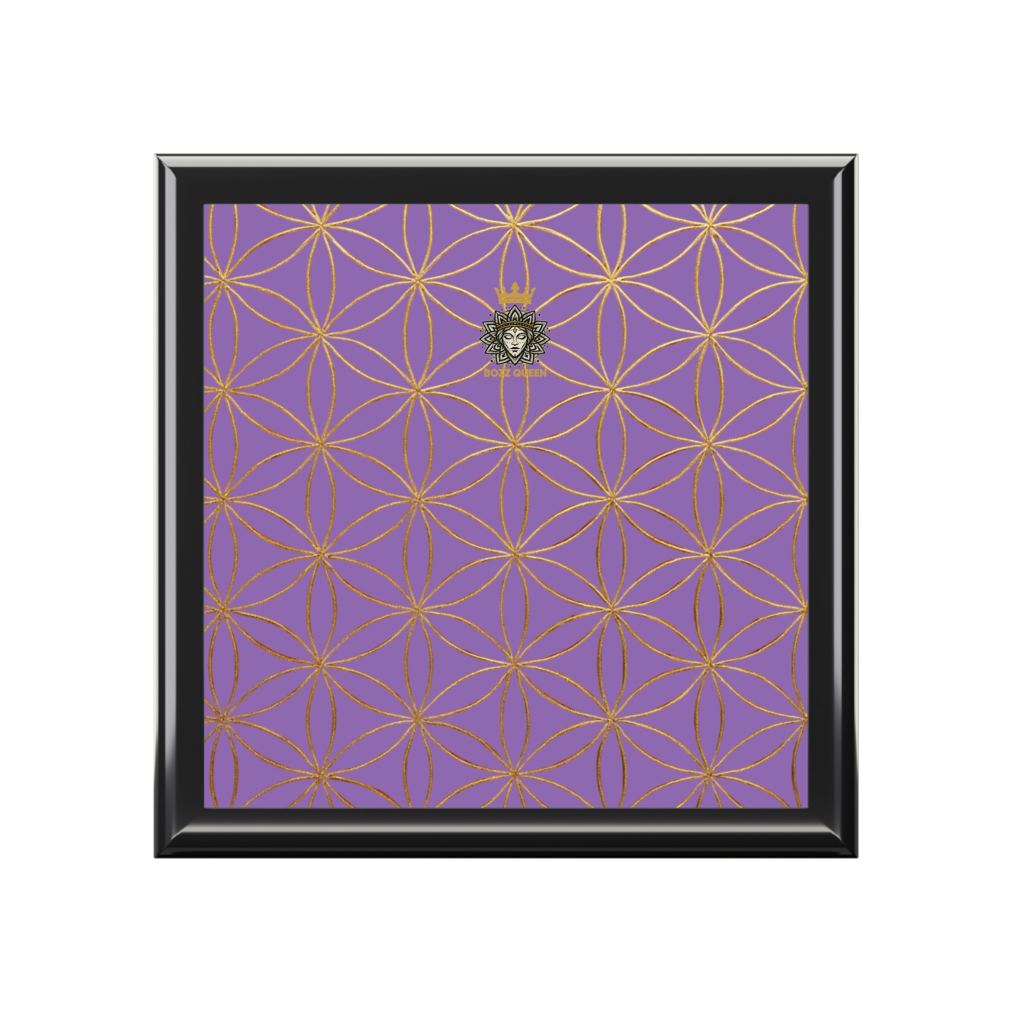 Flower of Life Jewelry Box - Light Purple Elegant Keepsake Organizer