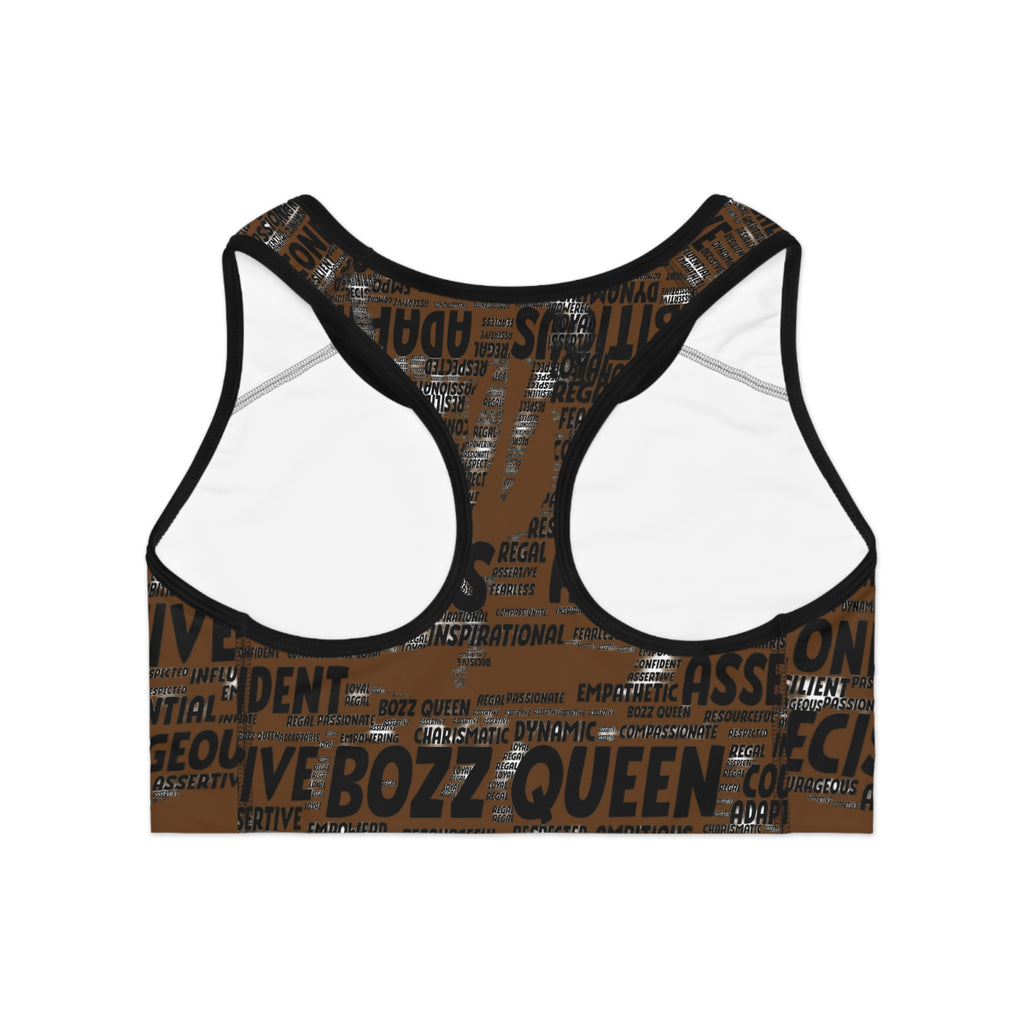 Empowering Sports Bra - Bozz Queen Origin Collection | Brown & Black