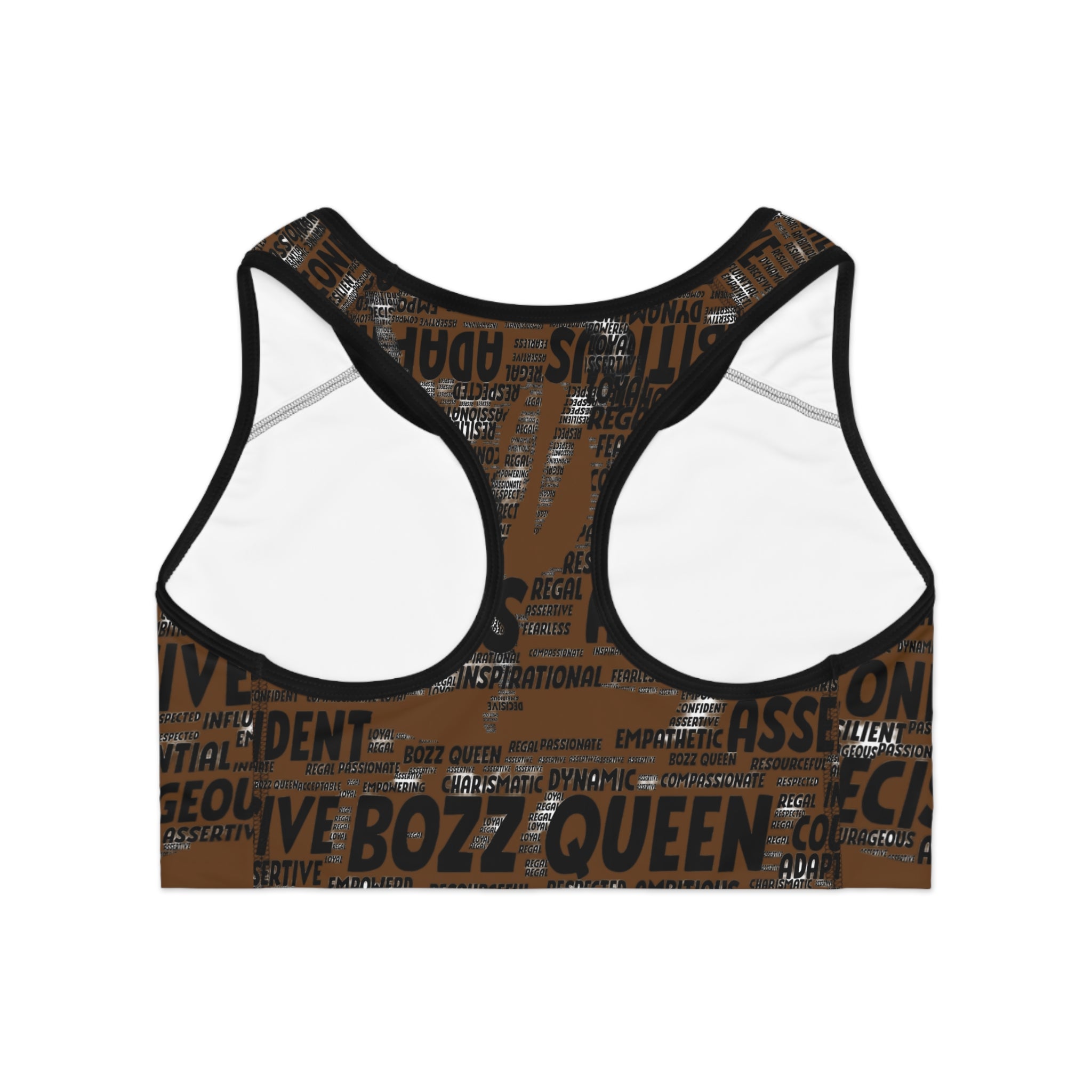 Empowering Sports Bra - Bozz Queen Origin Collection | Brown & Black