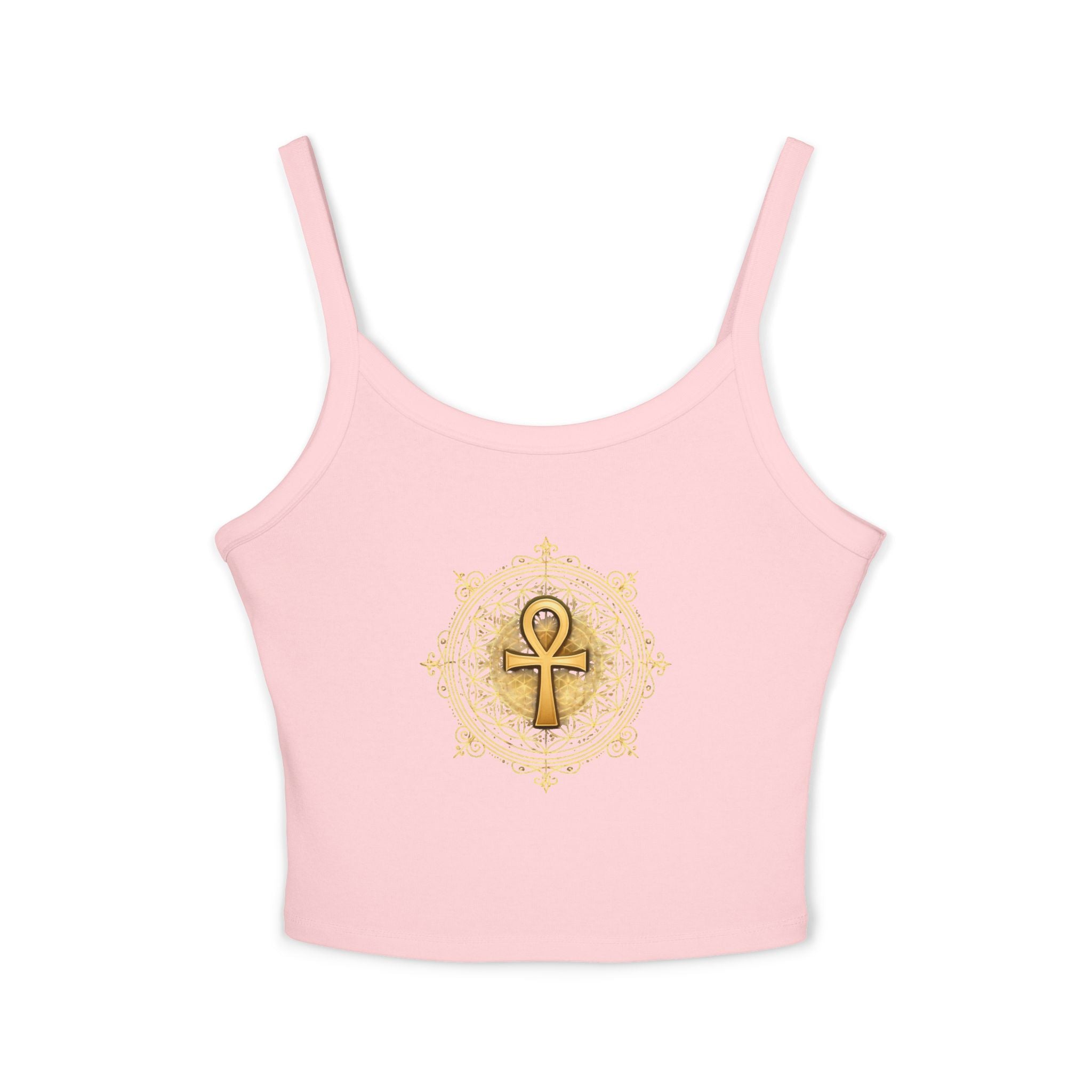 Ankh Spaghetti Strap Tank Top - Sacred Symbol Athleisure