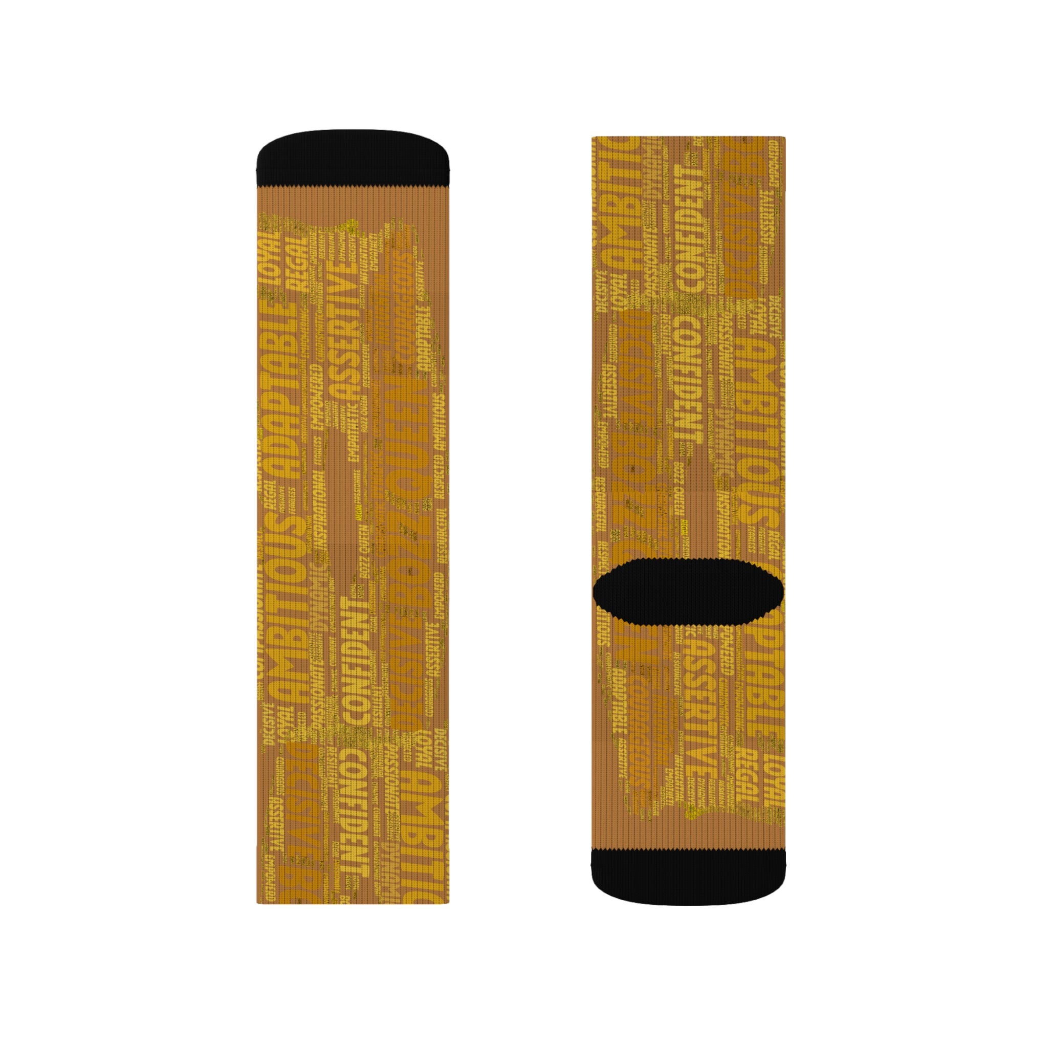 BOZZ QUEEN Light Brown Bold Statement Socks - Empowering Motivational Wear