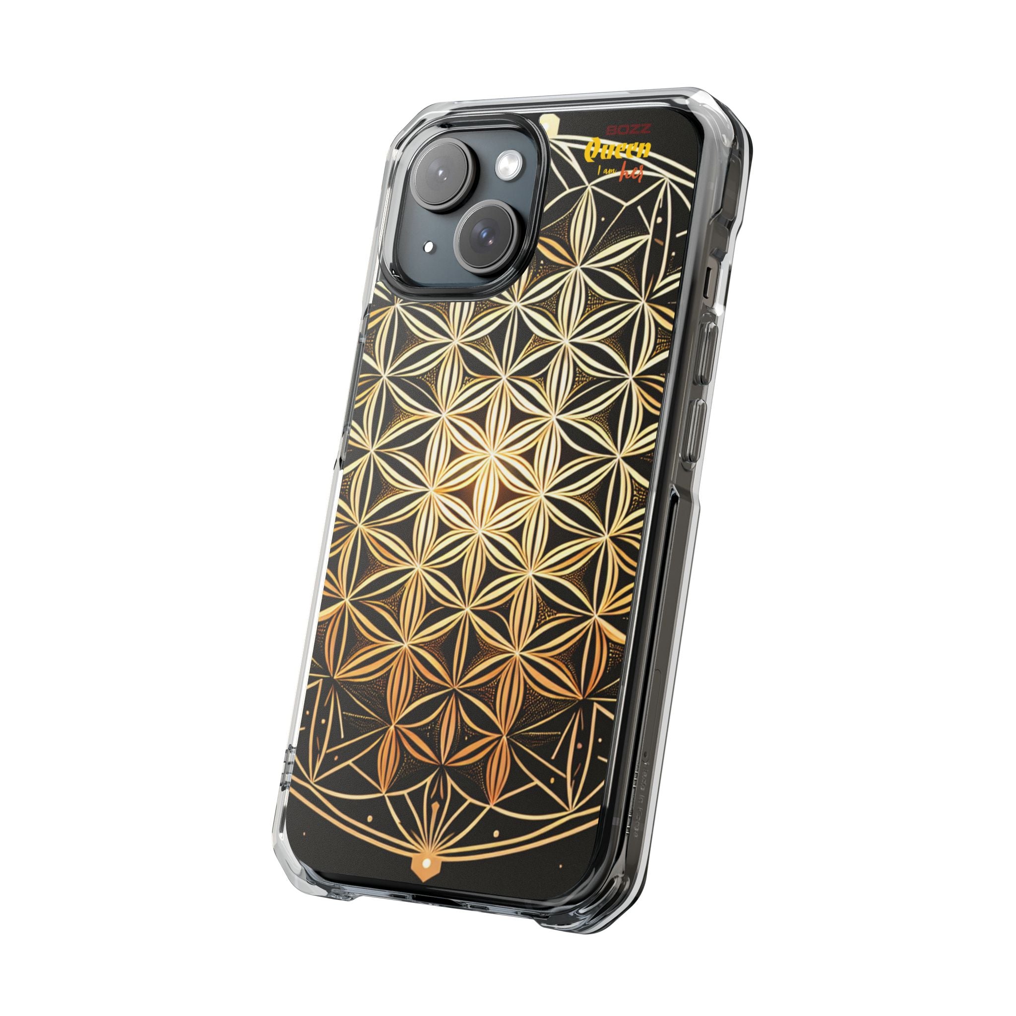 Flower of Life Magnetic Clear Case, Personalized Phone Case, Protective Impact Case, Gift for Him or Her, Boho Phone Accessories