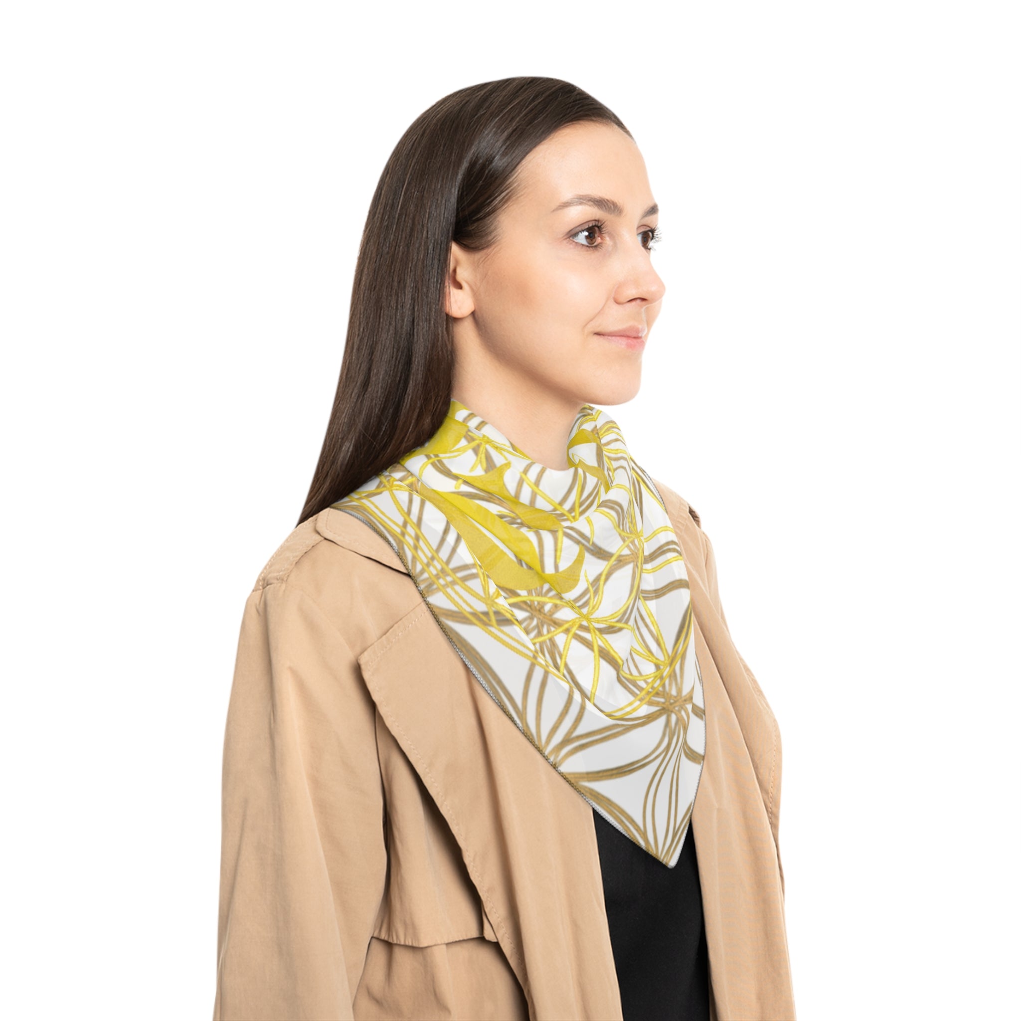 Flower of Life White Scarf - Sacred Geometry Spiritual Accessory