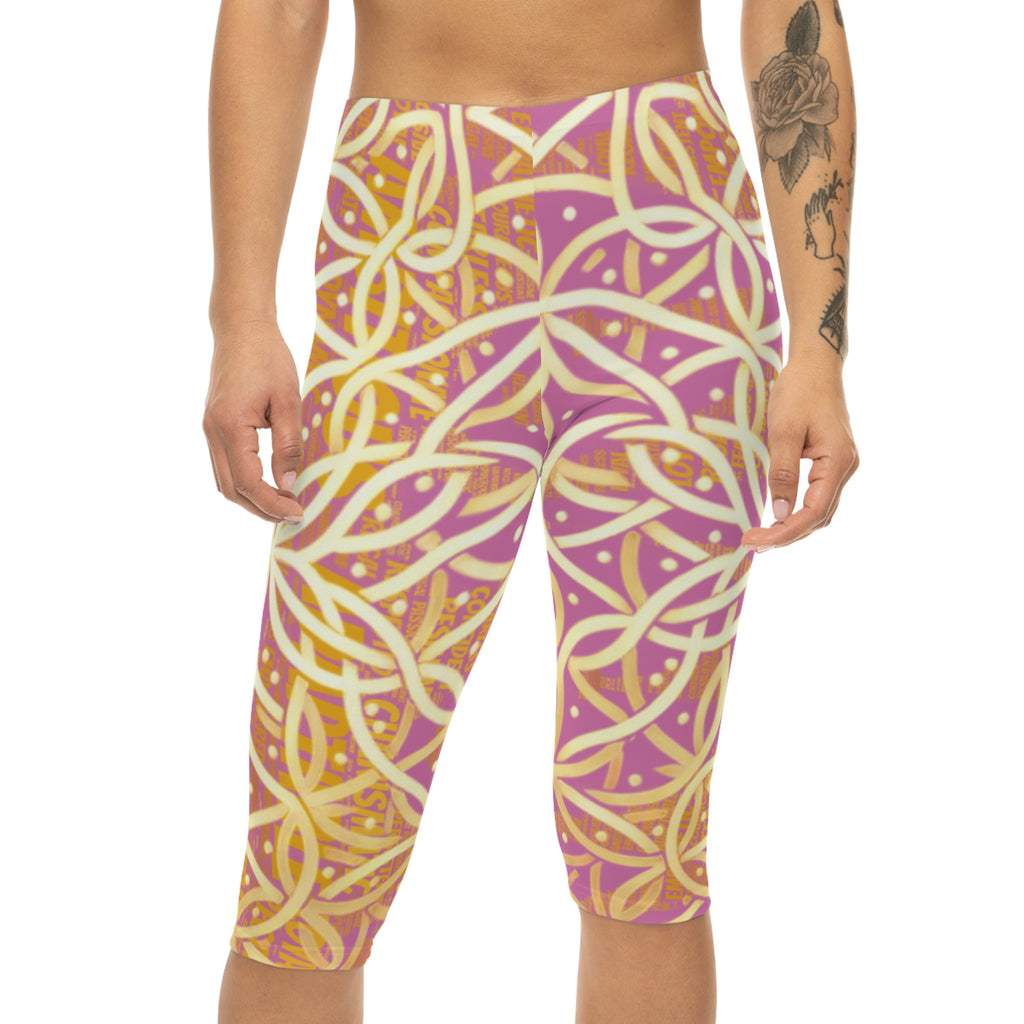 Light Pink Chic Women's Capri Leggings - Stylish Yoga Pants & Activewear