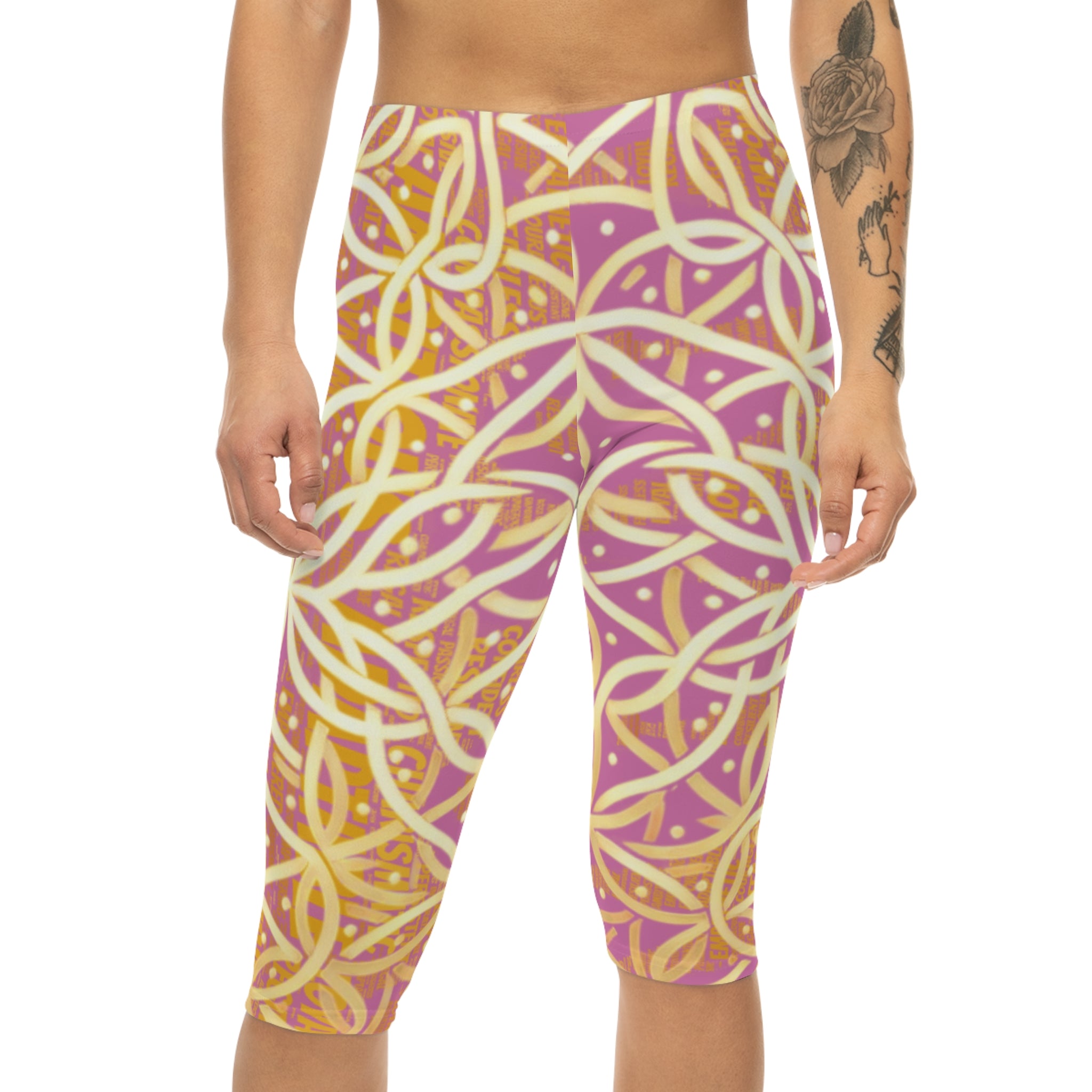 Light Pink Chic Women's Capri Leggings - Stylish Yoga Pants & Activewear
