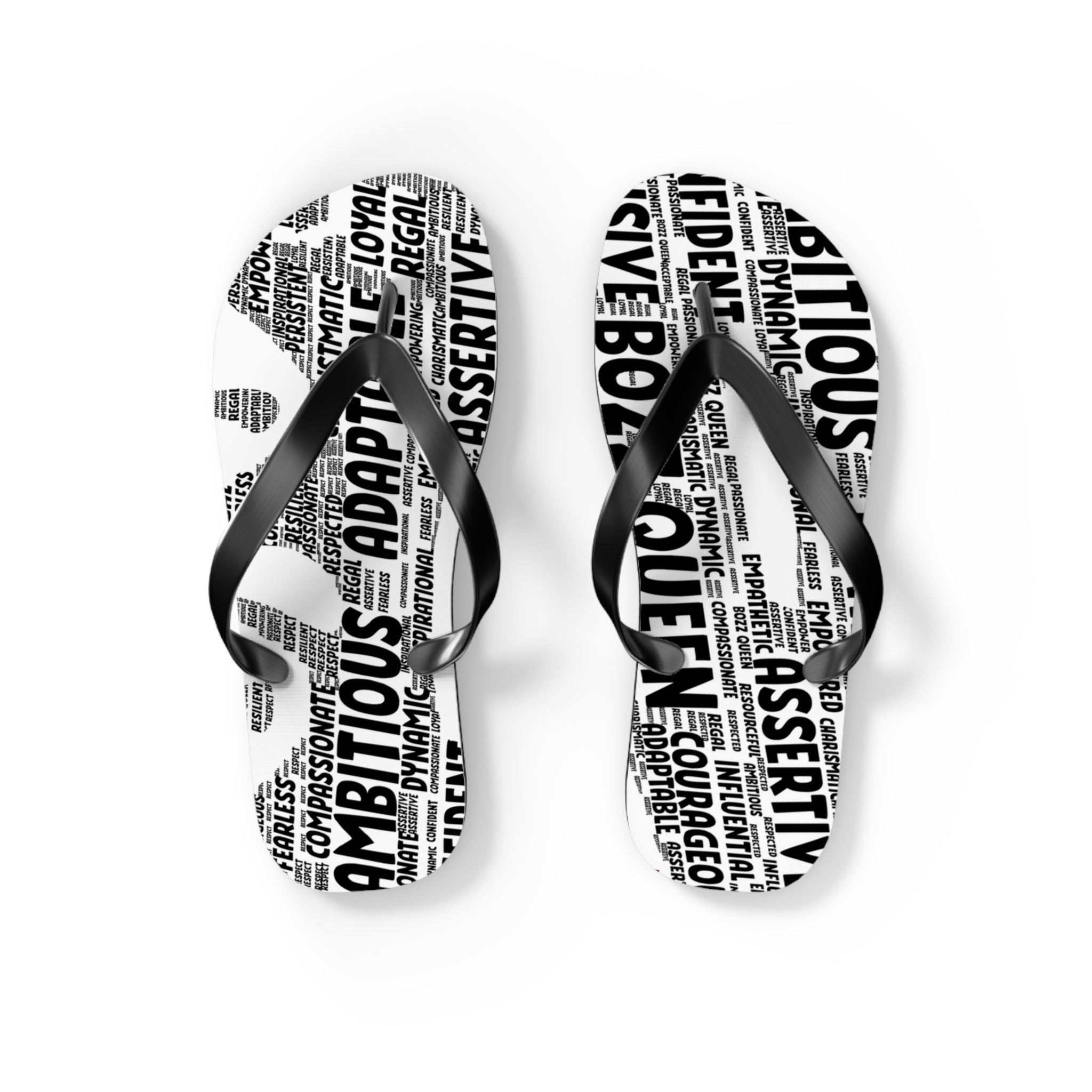 Empowering Word Flip Flops - Motivational Summer Footwear for Self-Care