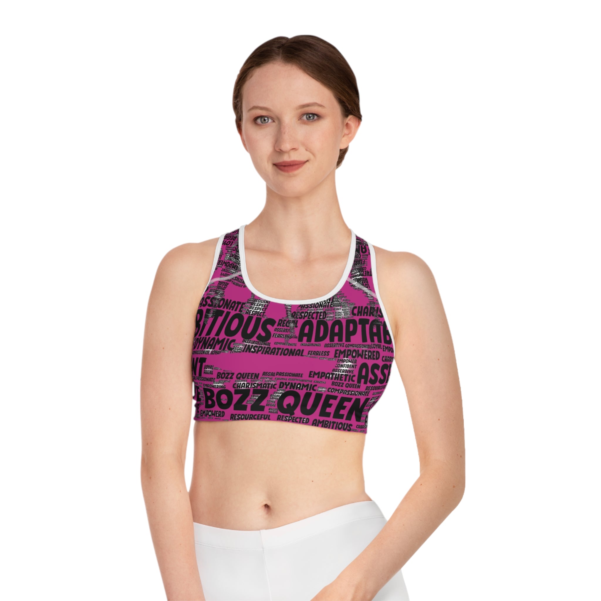 Empowering Sports Bra - Bozz Queen Origin Collection | Pink & Black