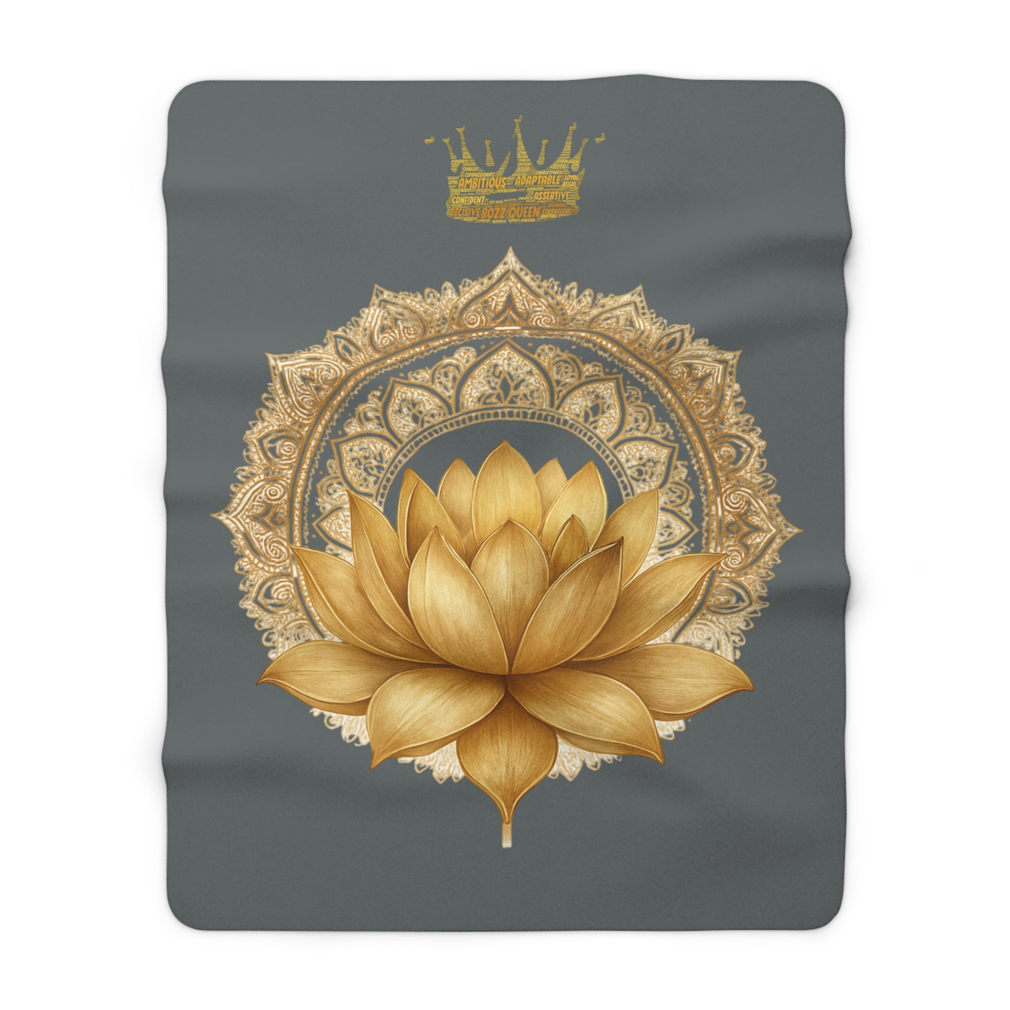Crown Chakra Violet Lotus Sherpa Blanket - Divine Connection & Meditation