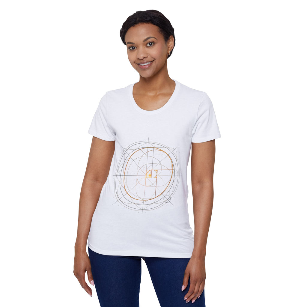 Bozz Queen Golden Ratio & Fibonacci Spiral Sacred Geometry T-Shirt - Women's Organic Tee