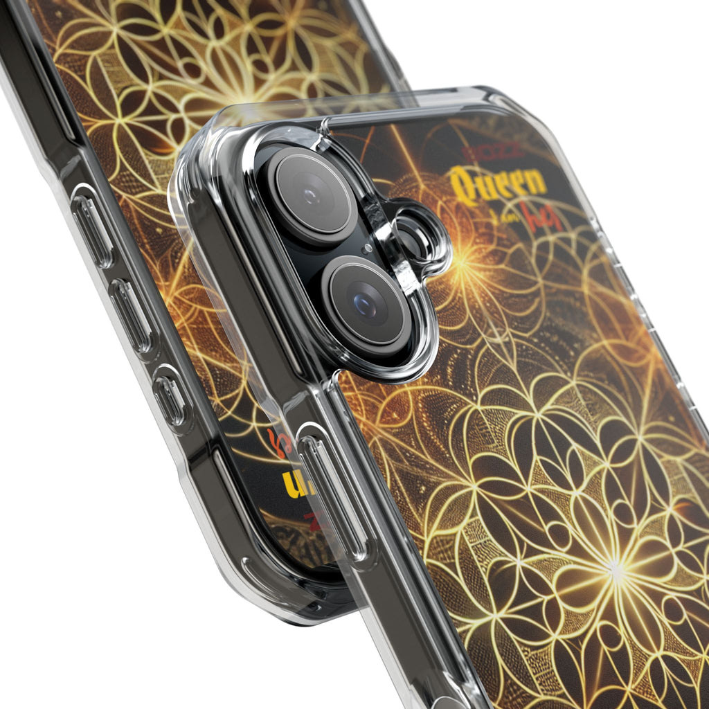 Magnetic Phone Case with Geometric Design, Crystal Clear Protection, Phone Accessory, Gift for Her, Stylish Tech