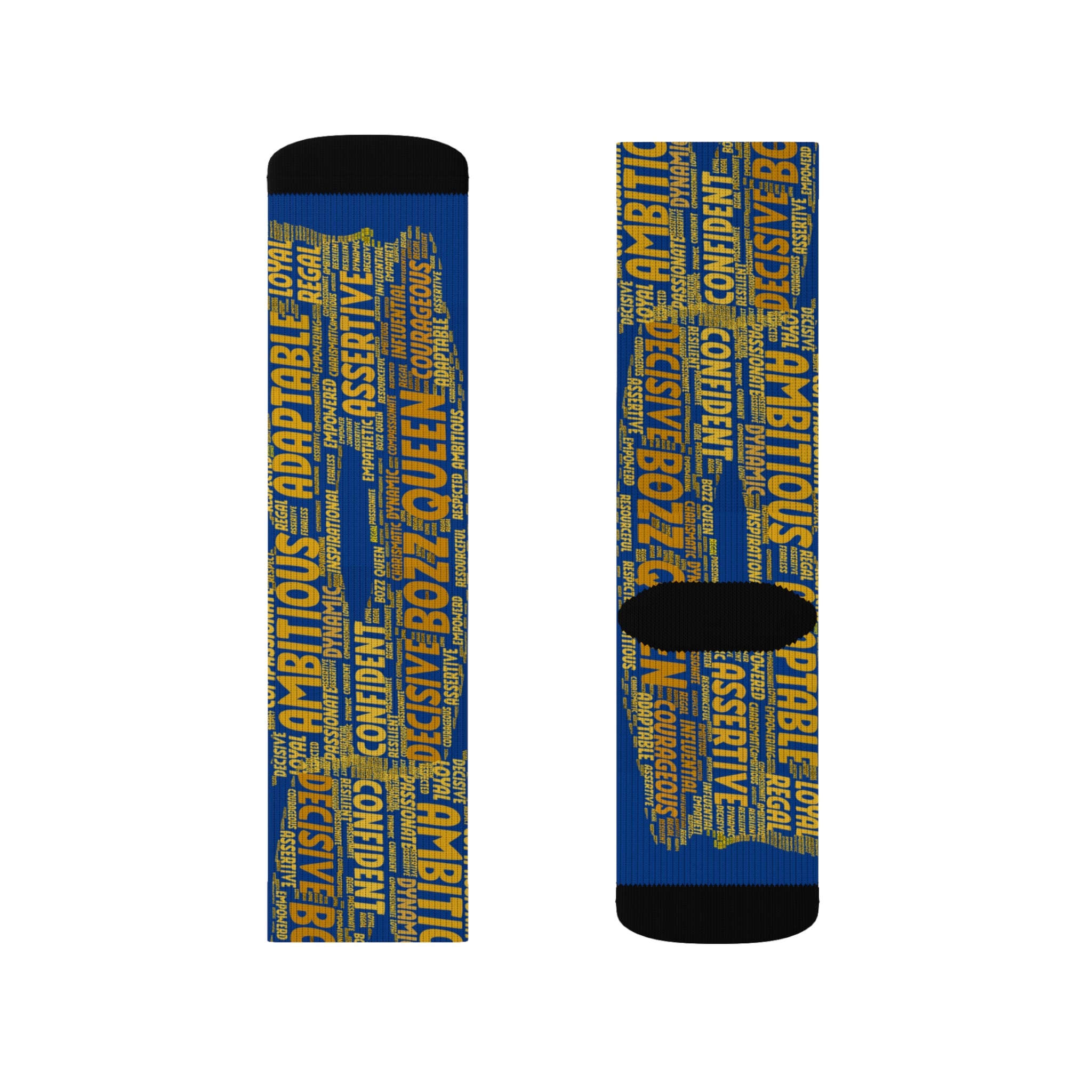 BOZZ QUEEN Dark Blue Bold Statement Socks - Empowering Motivational Wear