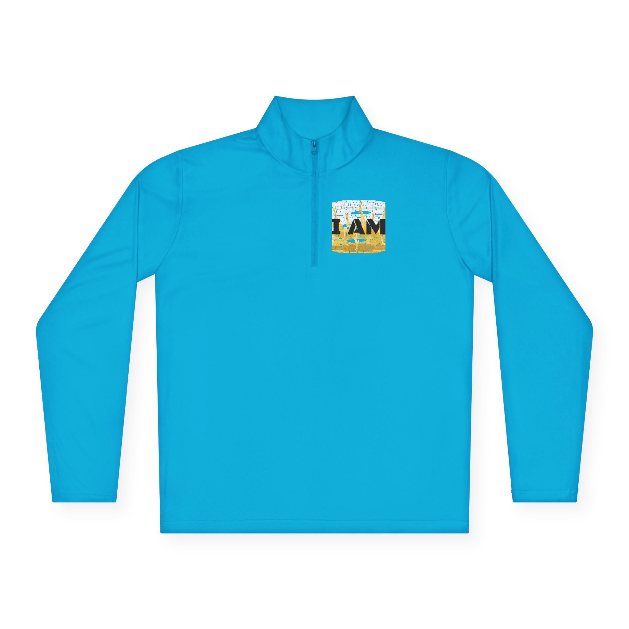 I AM Unisex Quarter-Zip Pullover - Motivational Activewear for Gym & Yoga