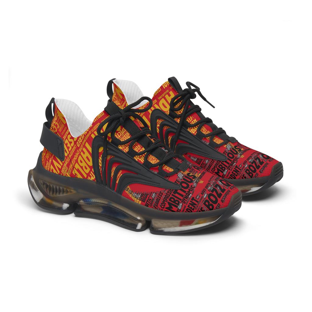 I AM Series Dark Red Women's Mesh Sneakers - Bold Graphic Athletic Shoes