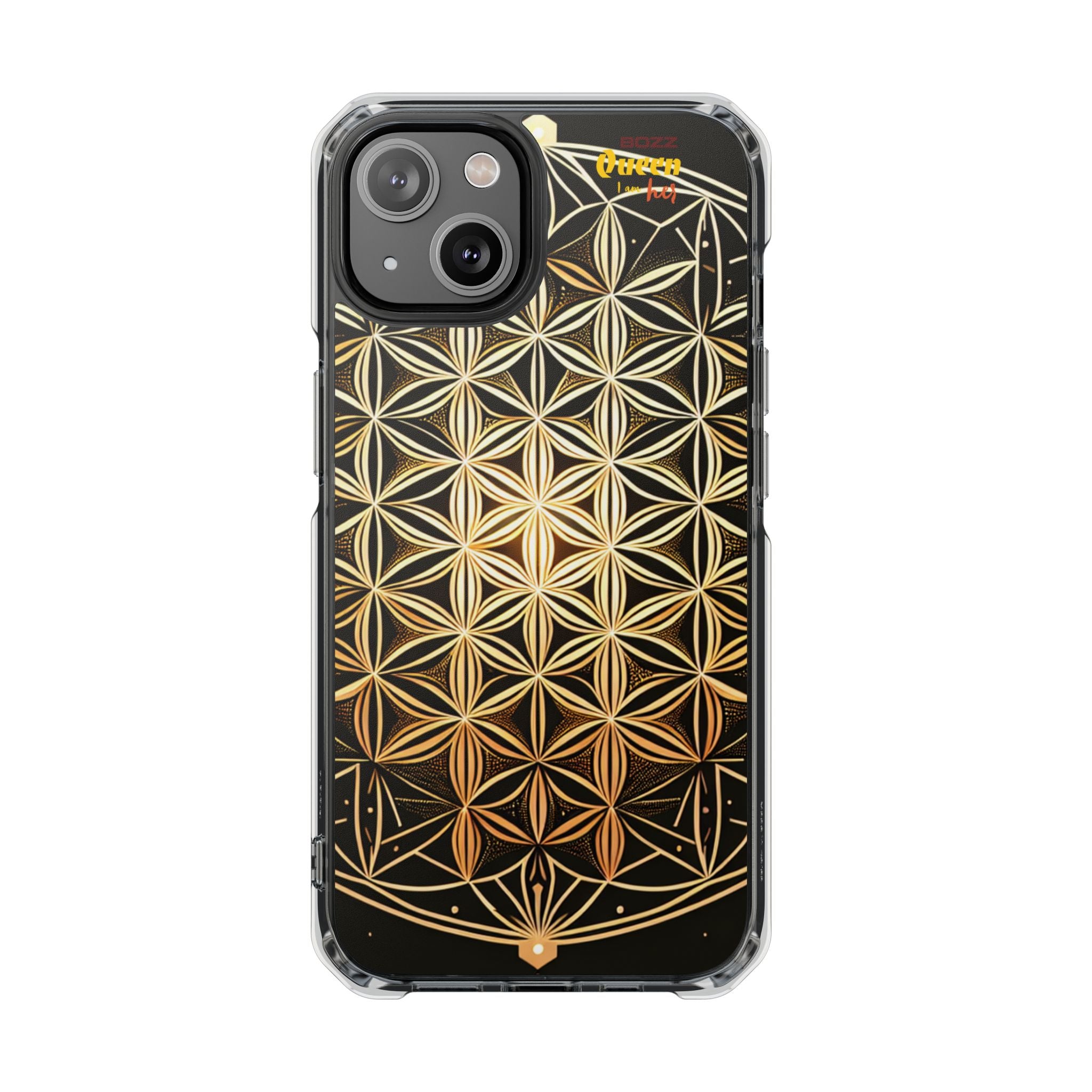 Flower of Life Magnetic Clear Case, Personalized Phone Case, Protective Impact Case, Gift for Him or Her, Boho Phone Accessories