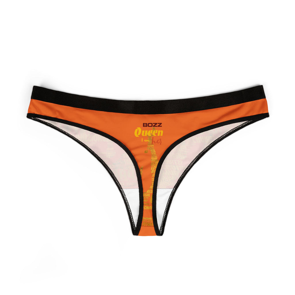 Women's Light Orange Yellow Thongs - Bold Statement Motivational Lingerie