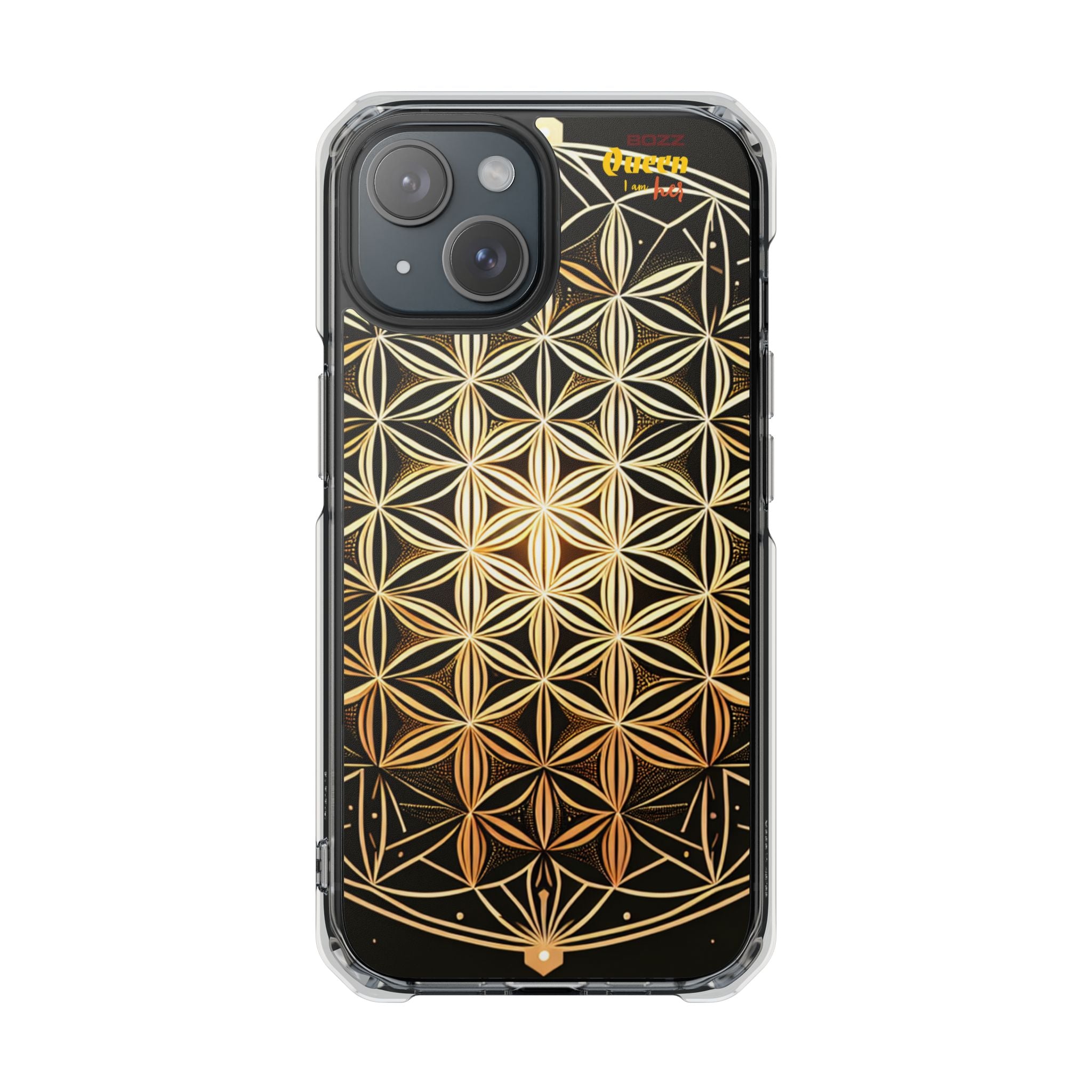 Flower of Life Magnetic Clear Case, Personalized Phone Case, Protective Impact Case, Gift for Him or Her, Boho Phone Accessories