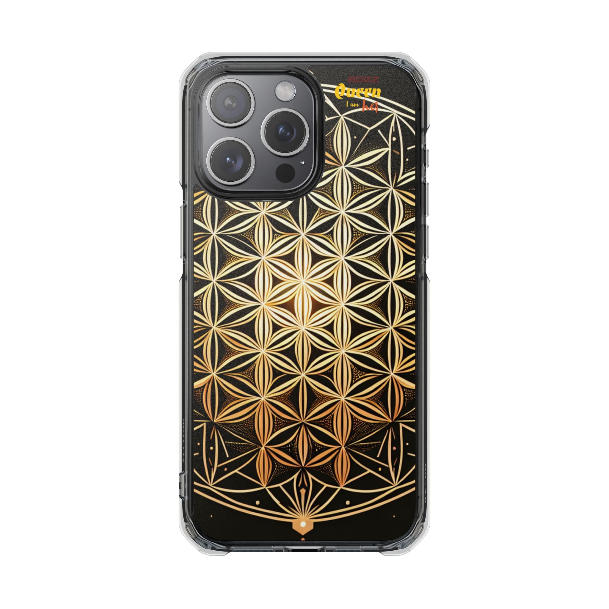 Flower of Life Magnetic Clear Case, Personalized Phone Case, Protective Impact Case, Gift for Him or Her, Boho Phone Accessories