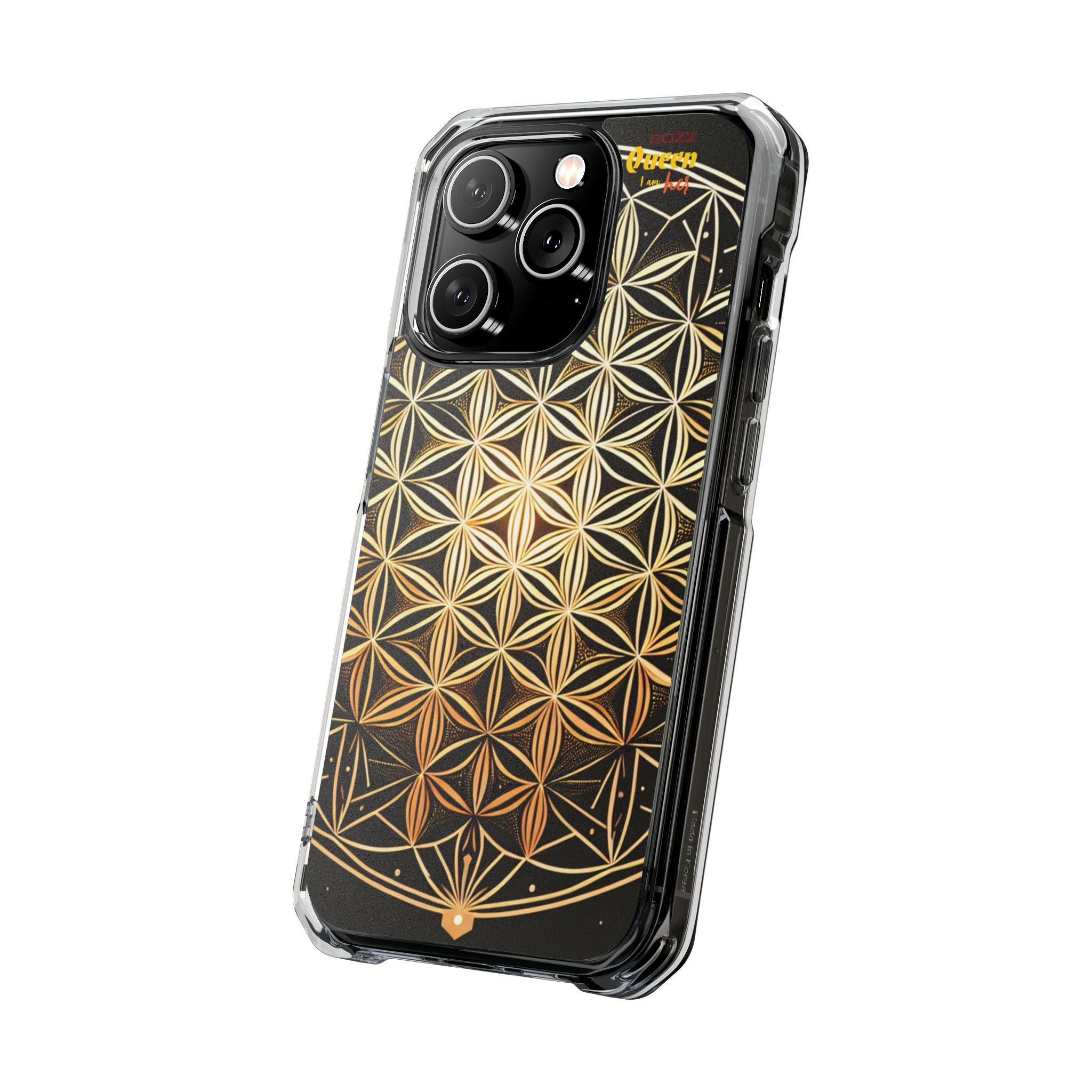Flower of Life Magnetic Clear Case, Personalized Phone Case, Protective Impact Case, Gift for Him or Her, Boho Phone Accessories