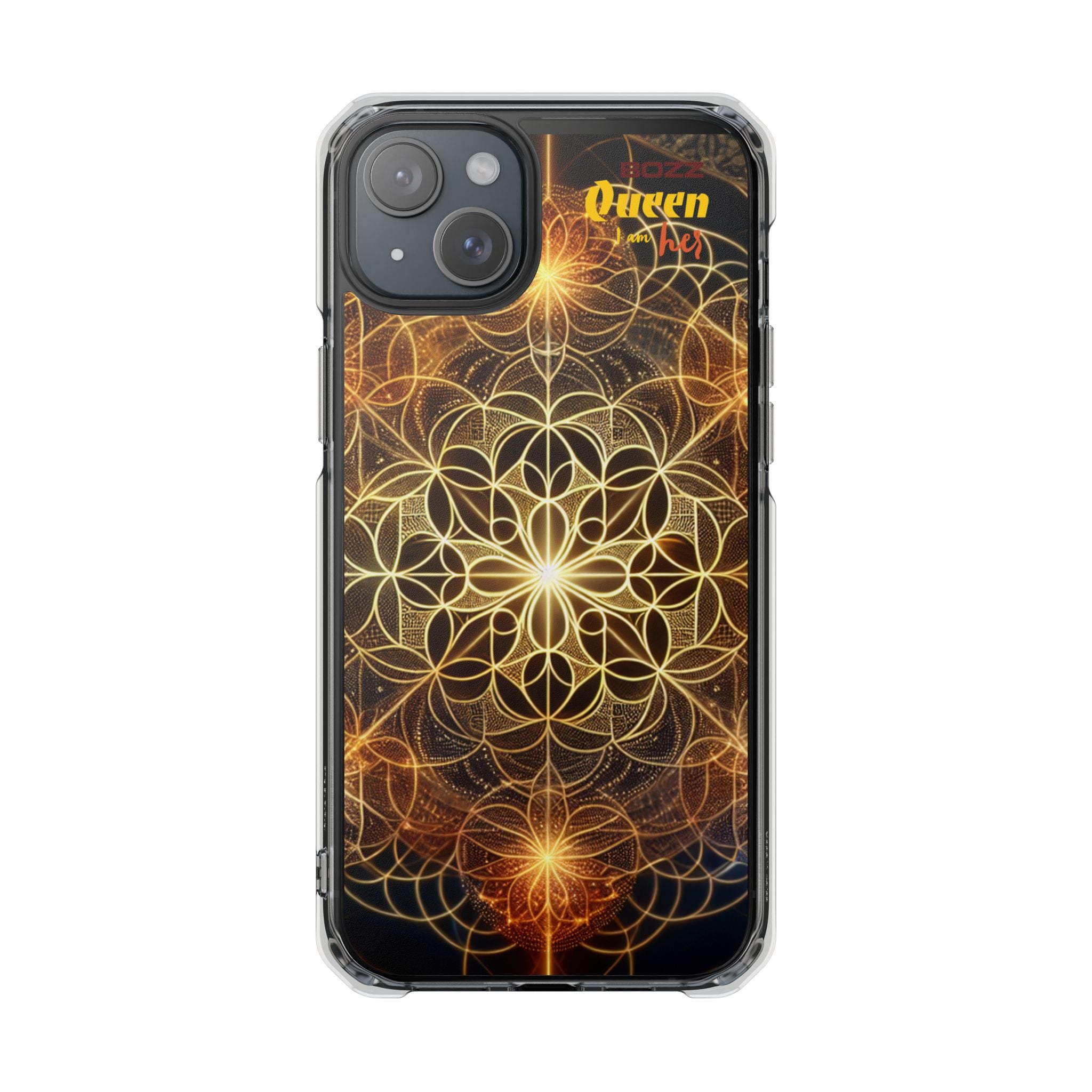 Magnetic Phone Case with Geometric Design, Crystal Clear Protection, Phone Accessory, Gift for Her, Stylish Tech