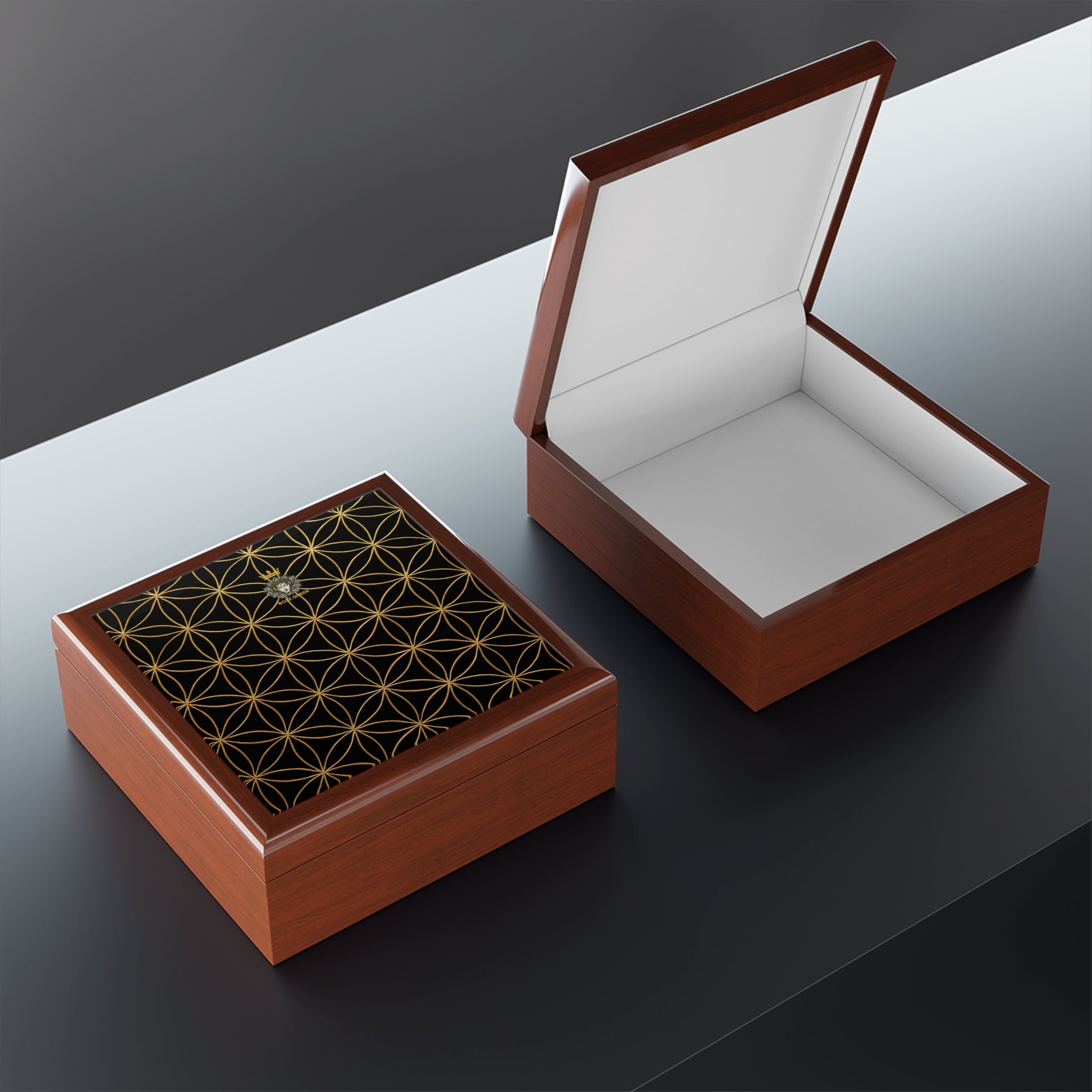 Flower of Life Jewelry Box - Black Elegant Keepsake Organizer