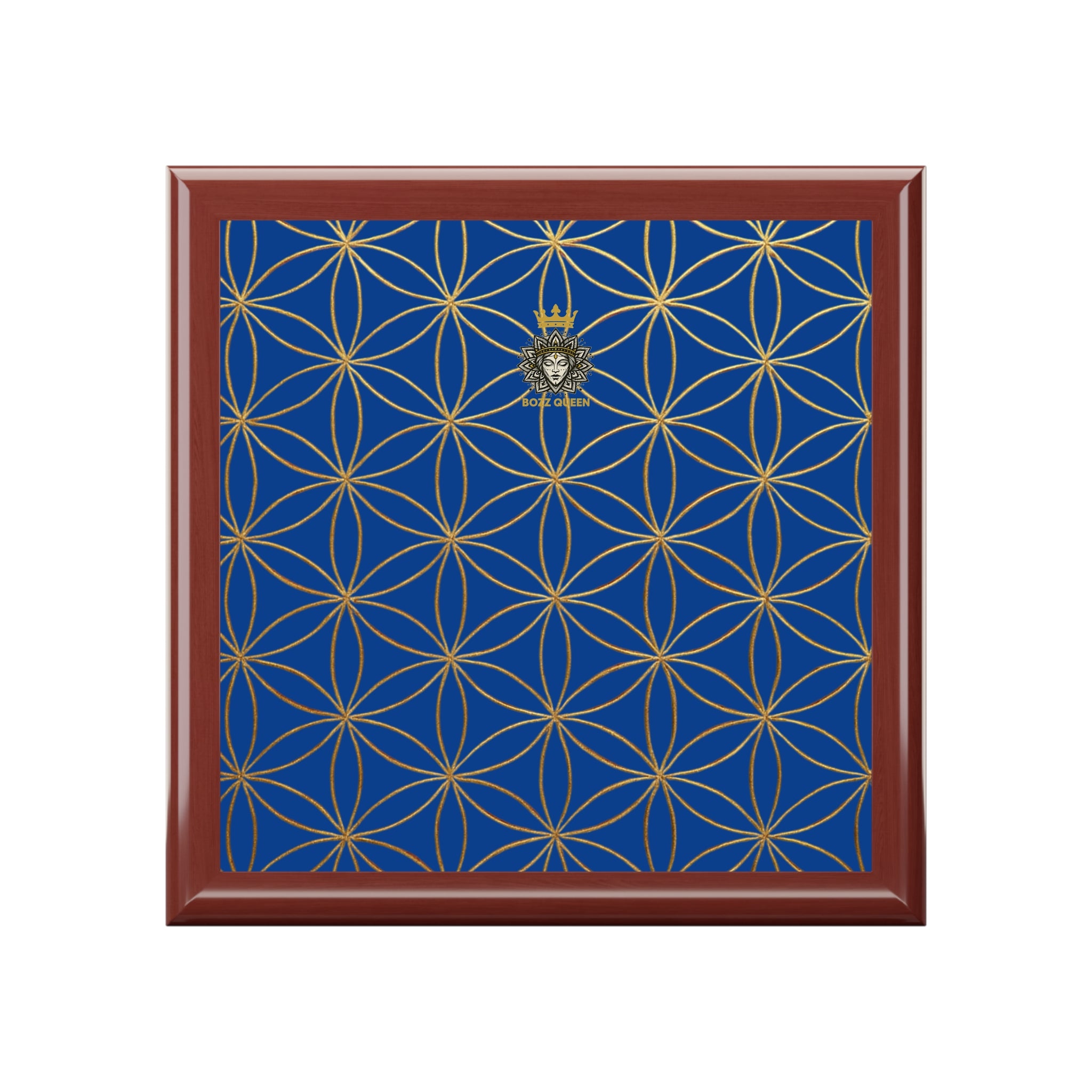 Flower of Life Jewelry Box - Blue Purple Elegant Keepsake Organizer