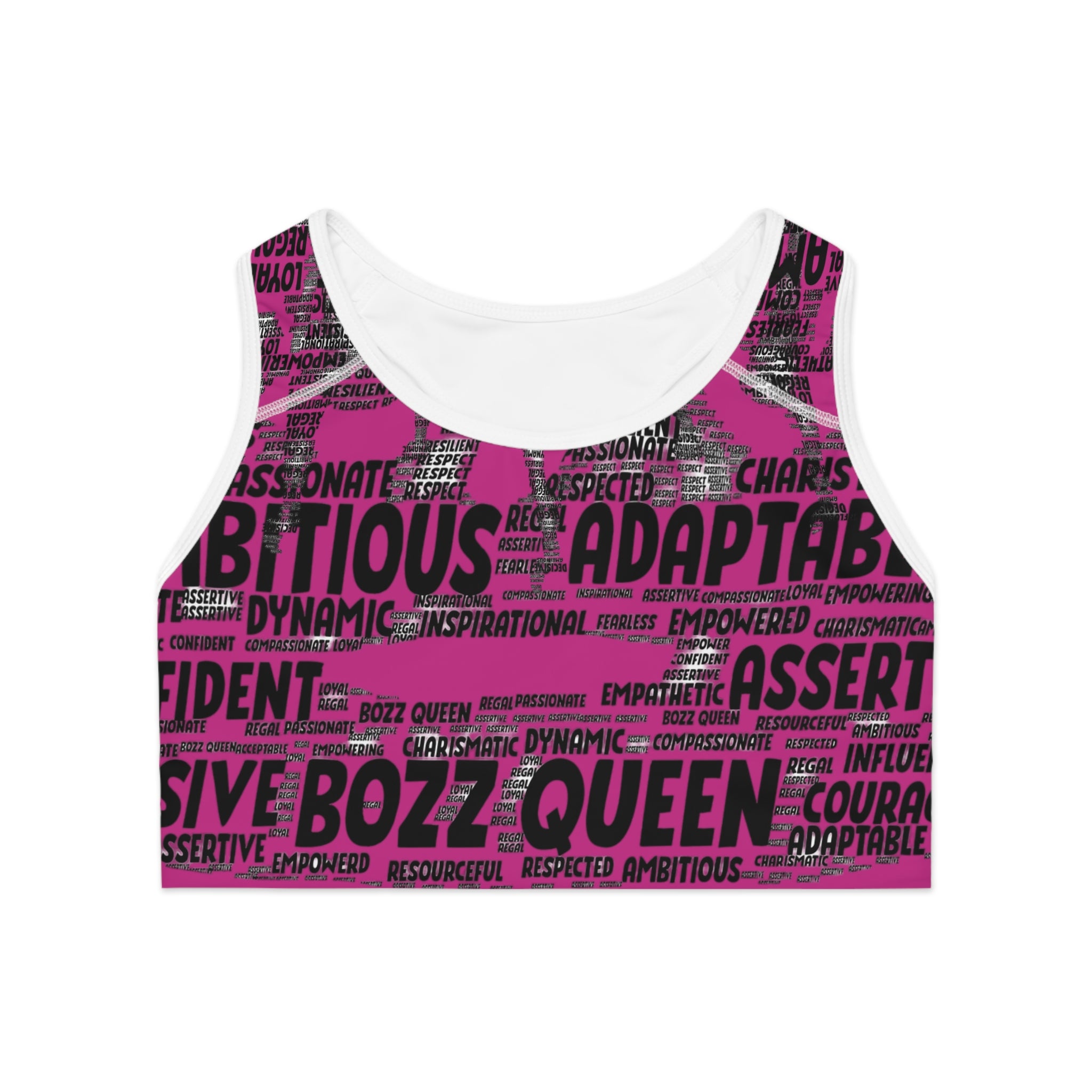Empowering Sports Bra - Bozz Queen Origin Collection | Pink & Black