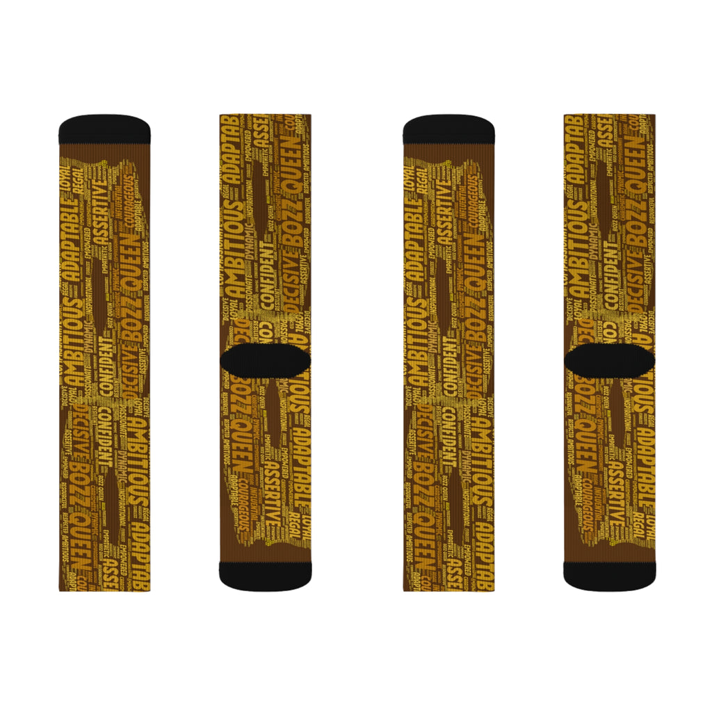 Brown Bold Statement Socks | Inspirational Gift, Trendy Accessories, Positive Affirmations, Unique Fashion, Motivational Wear