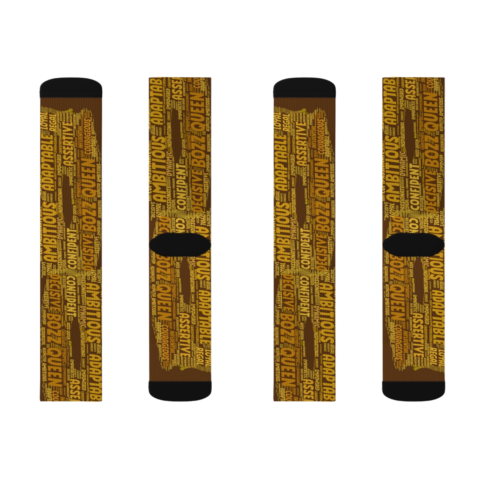 Brown Bold Statement Socks | Inspirational Gift, Trendy Accessories, Positive Affirmations, Unique Fashion, Motivational Wear