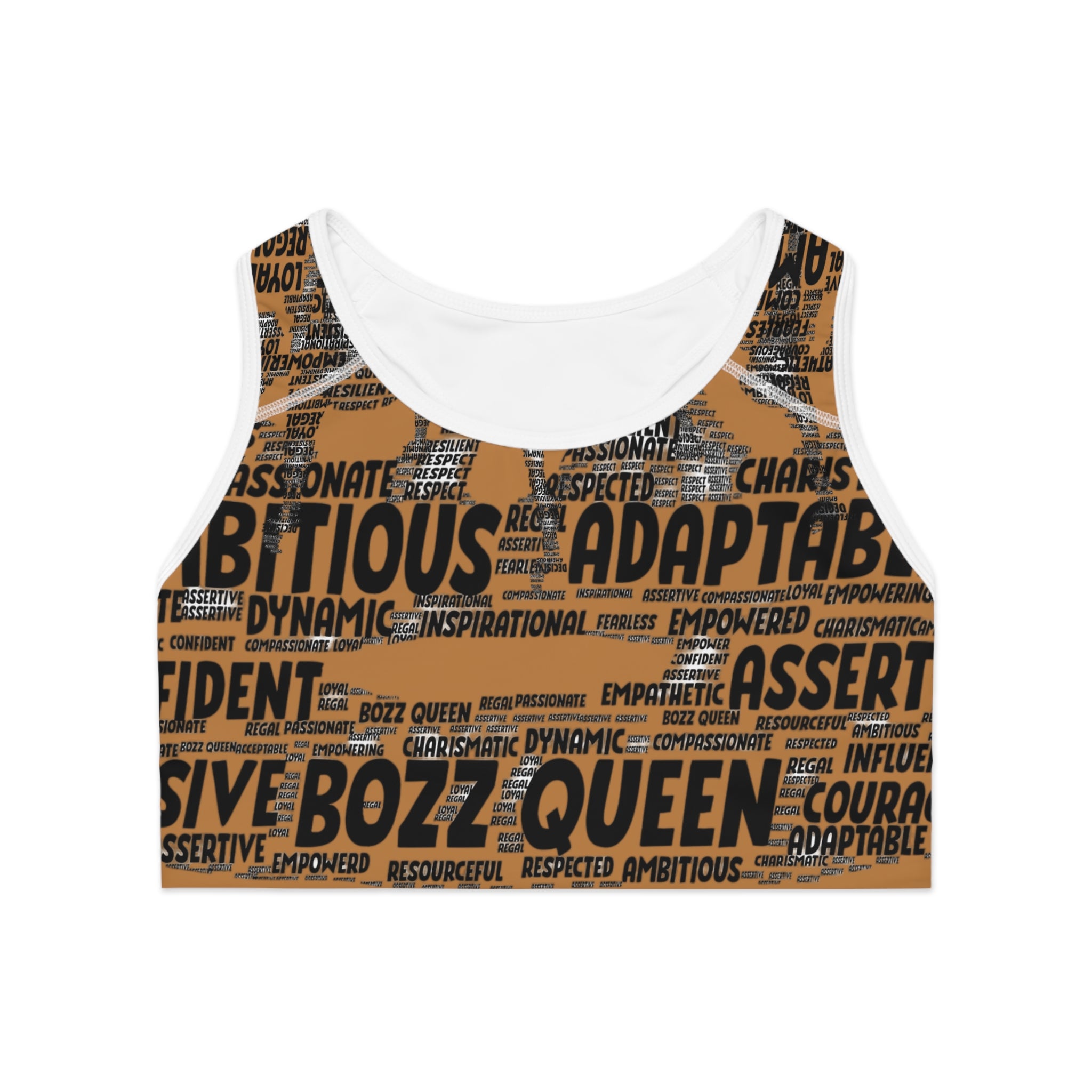 Empowering Sports Bra - Bozz Queen Origin Collection | Light Brown & Black