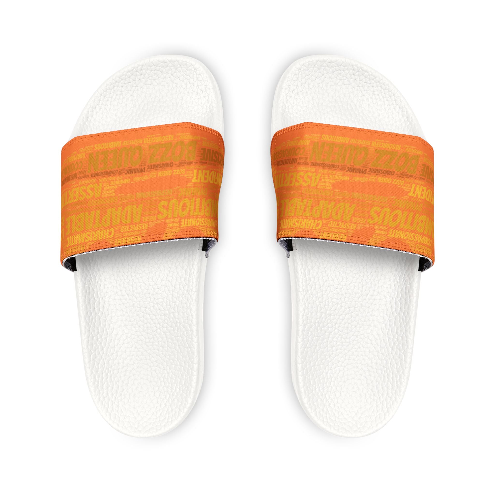 Bozz Queen Light Orange & Gold Women's Sandals - Removable Strap Beach Slides