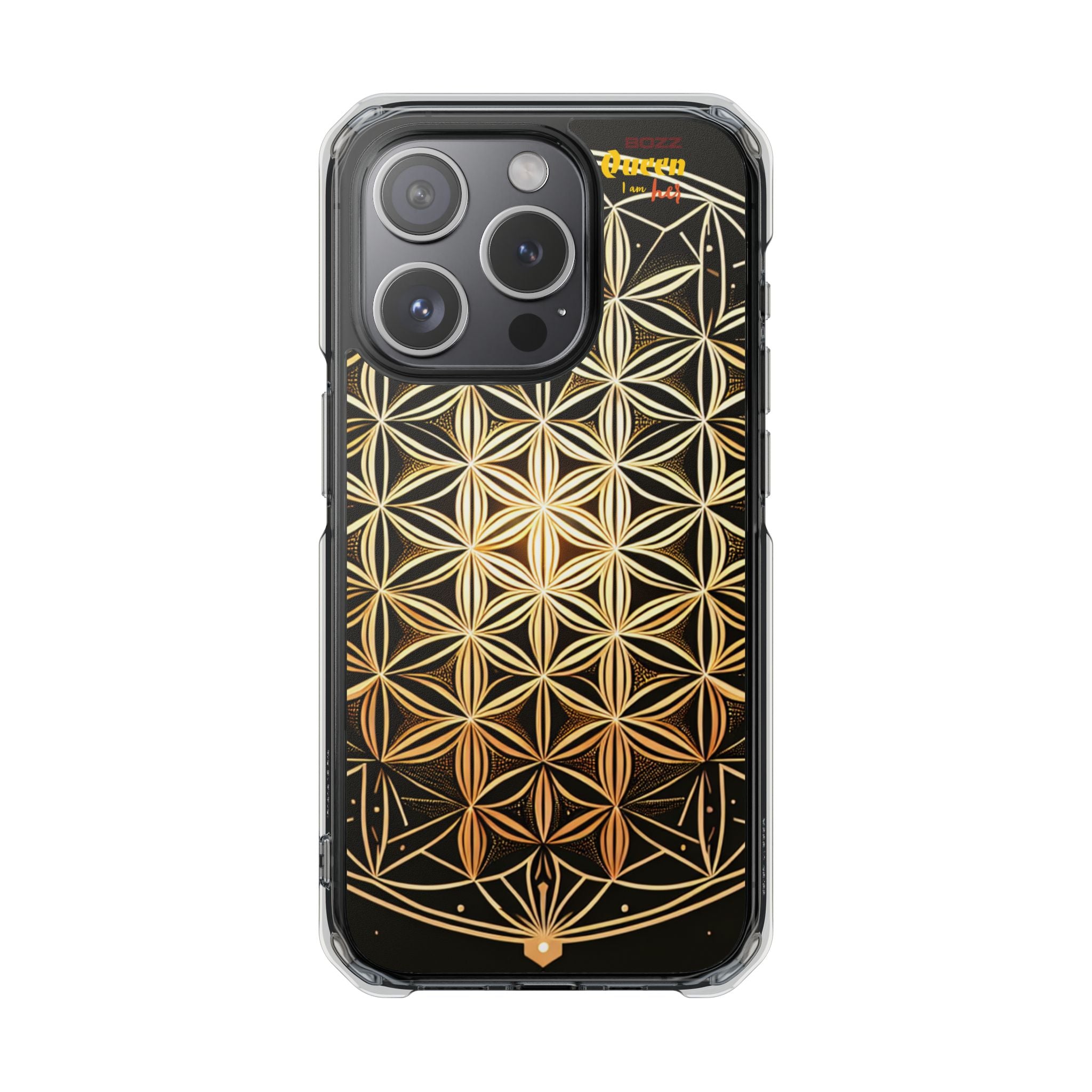 Flower of Life Magnetic Clear Case, Personalized Phone Case, Protective Impact Case, Gift for Him or Her, Boho Phone Accessories