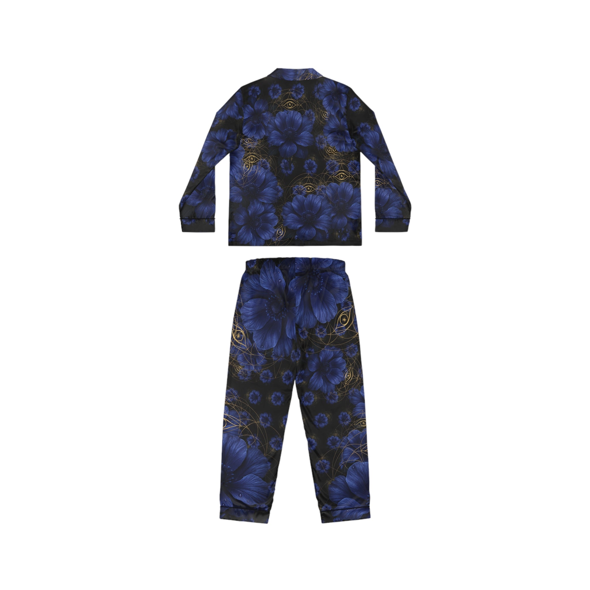 Third Eye Chakra Floral Satin Pajamas Set - Luxurious Women's Sleepwear Gift