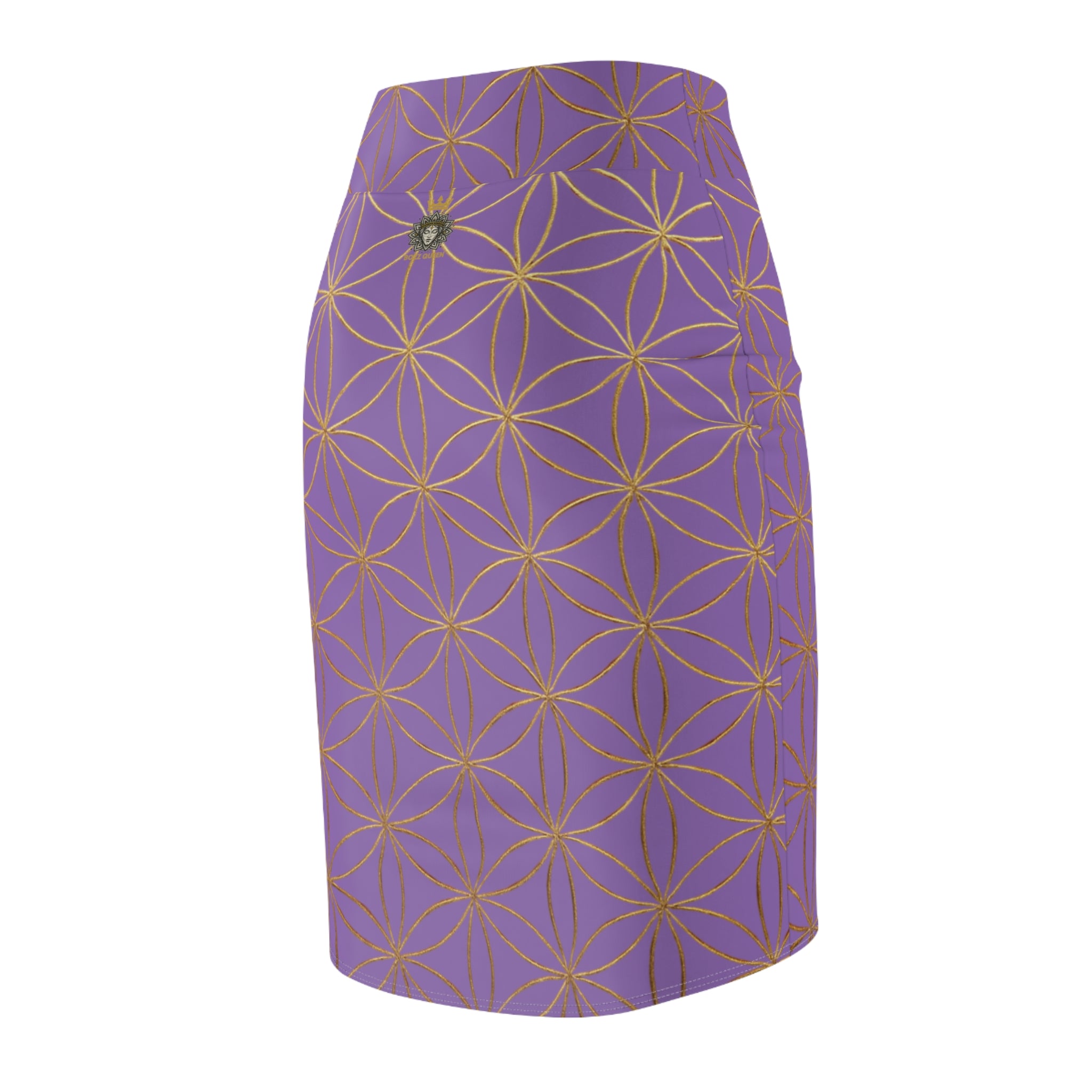 Light Purple Flower of Life Pencil Skirt - Women's Chic Office & Date Night Skirt